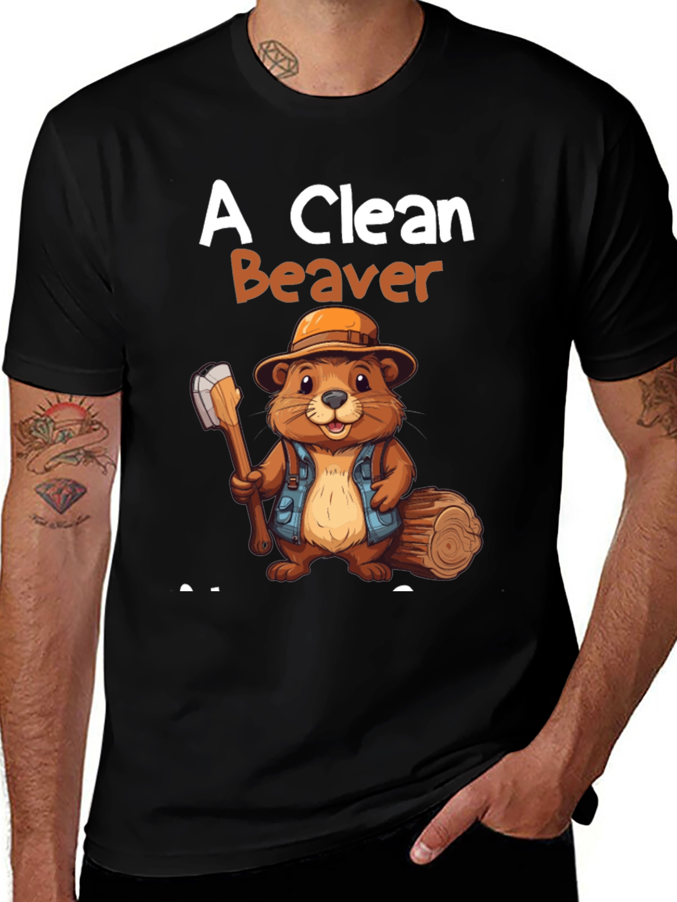 Variant 17 of A Clean Beaver Graphic Tee