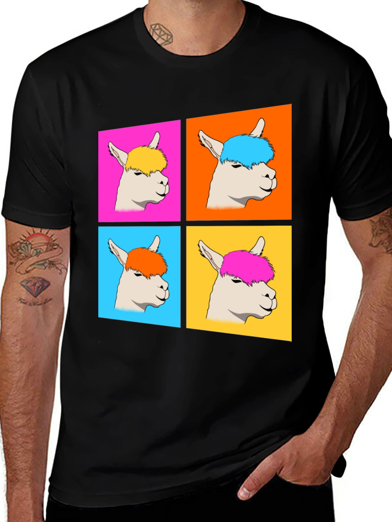 Variant 3 of Alpaca Pop Art Graphic T-Shirt