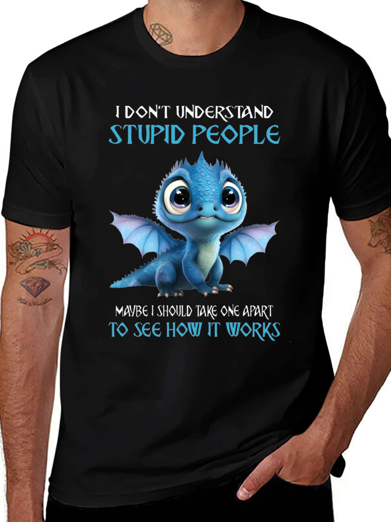 Variant 24 of Dragon Lover's "Stupid People" Graphic Tee