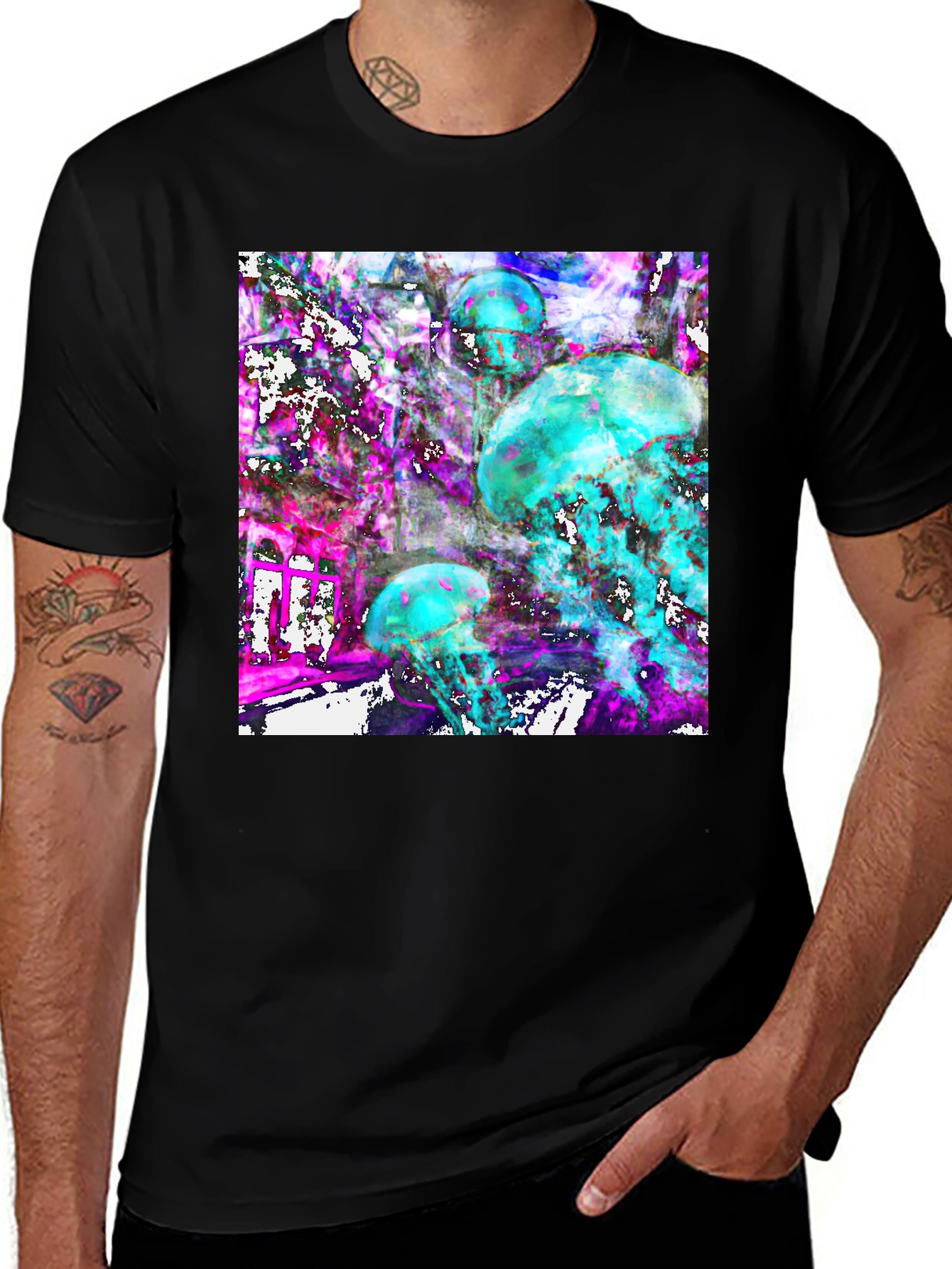 Variant 10 of Abstract Jellyfish Graphic Tee