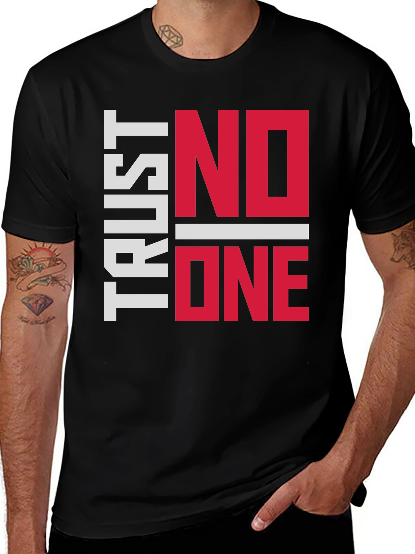 Variant 11 of Trust No One Graphic Tee - Black