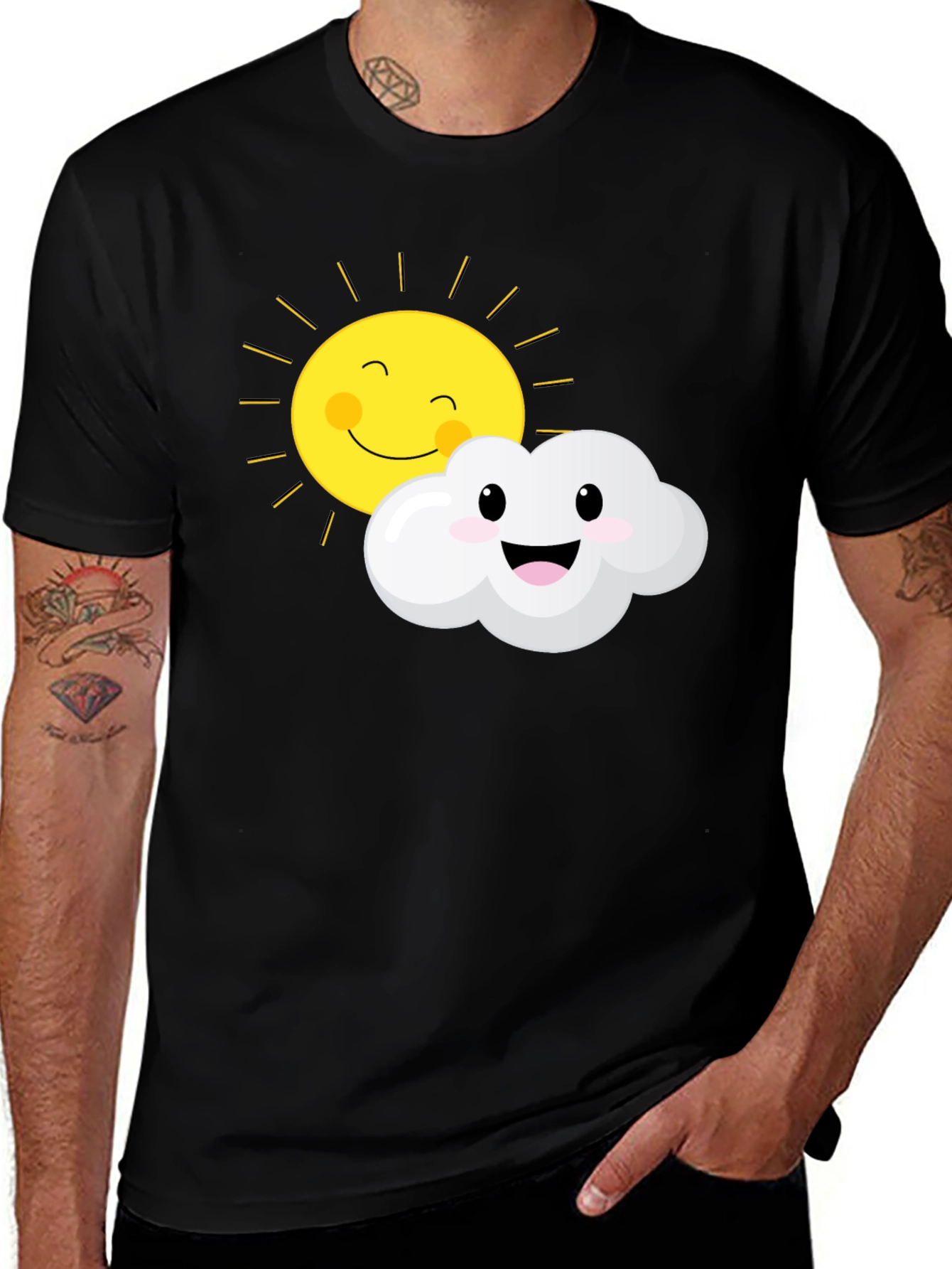 Variant 4 of Sunny Days T-Shirt - Black Cotton Blend