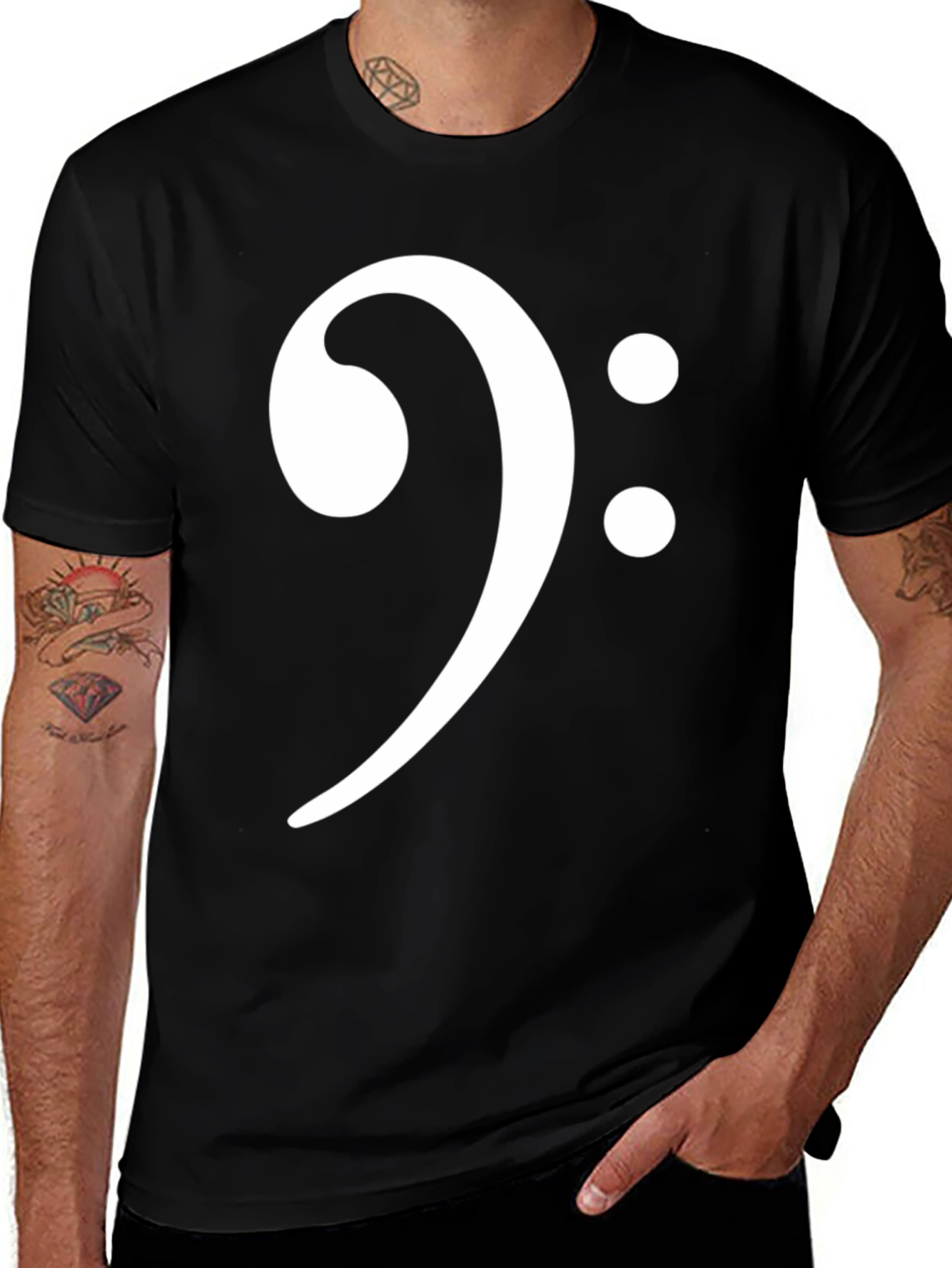 Variant 19 of Bass Clef T-Shirt - Music Lover Tee