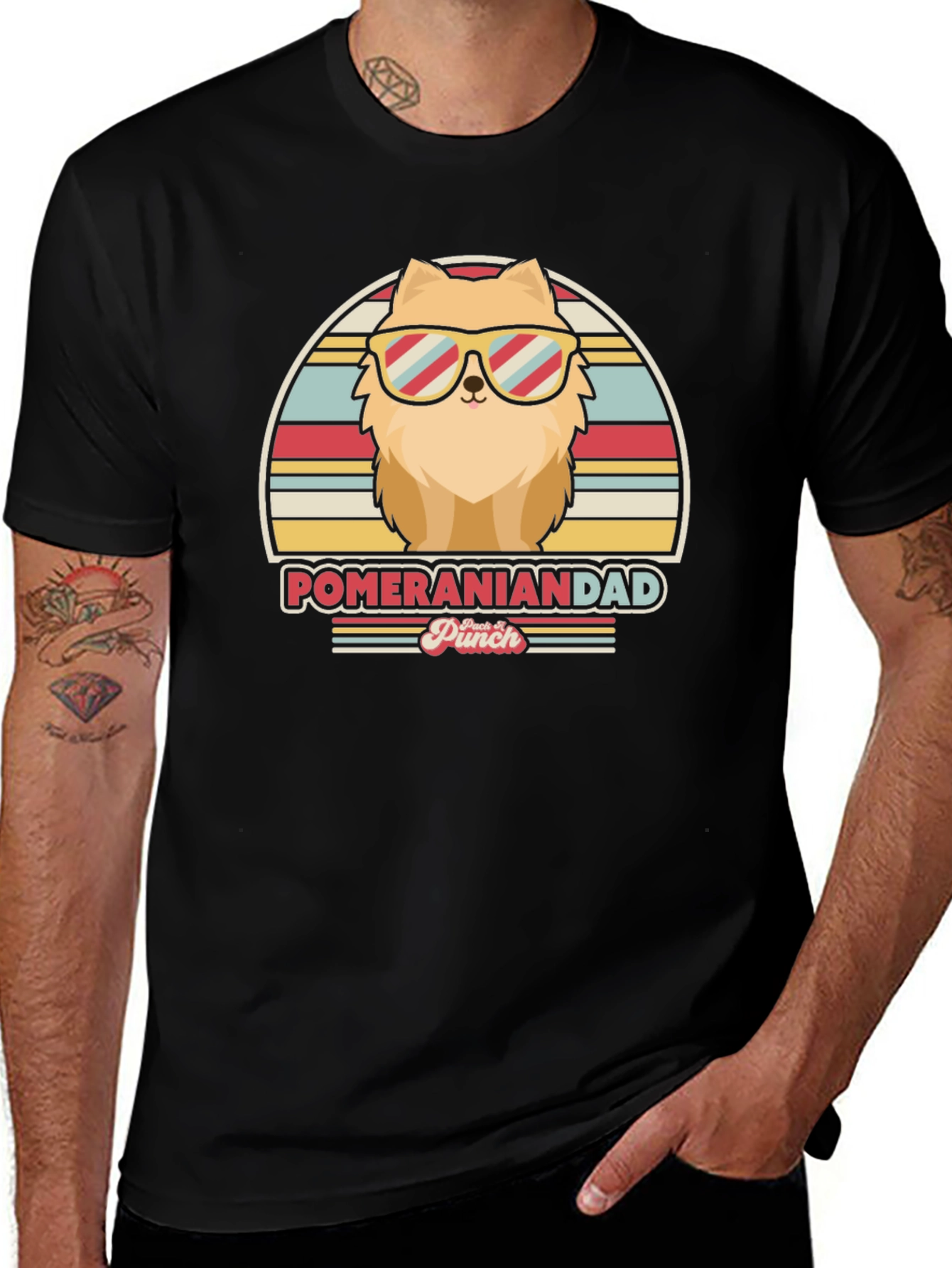 Pomeranian Dad T-Shirt - Retro Dog Lover Tee