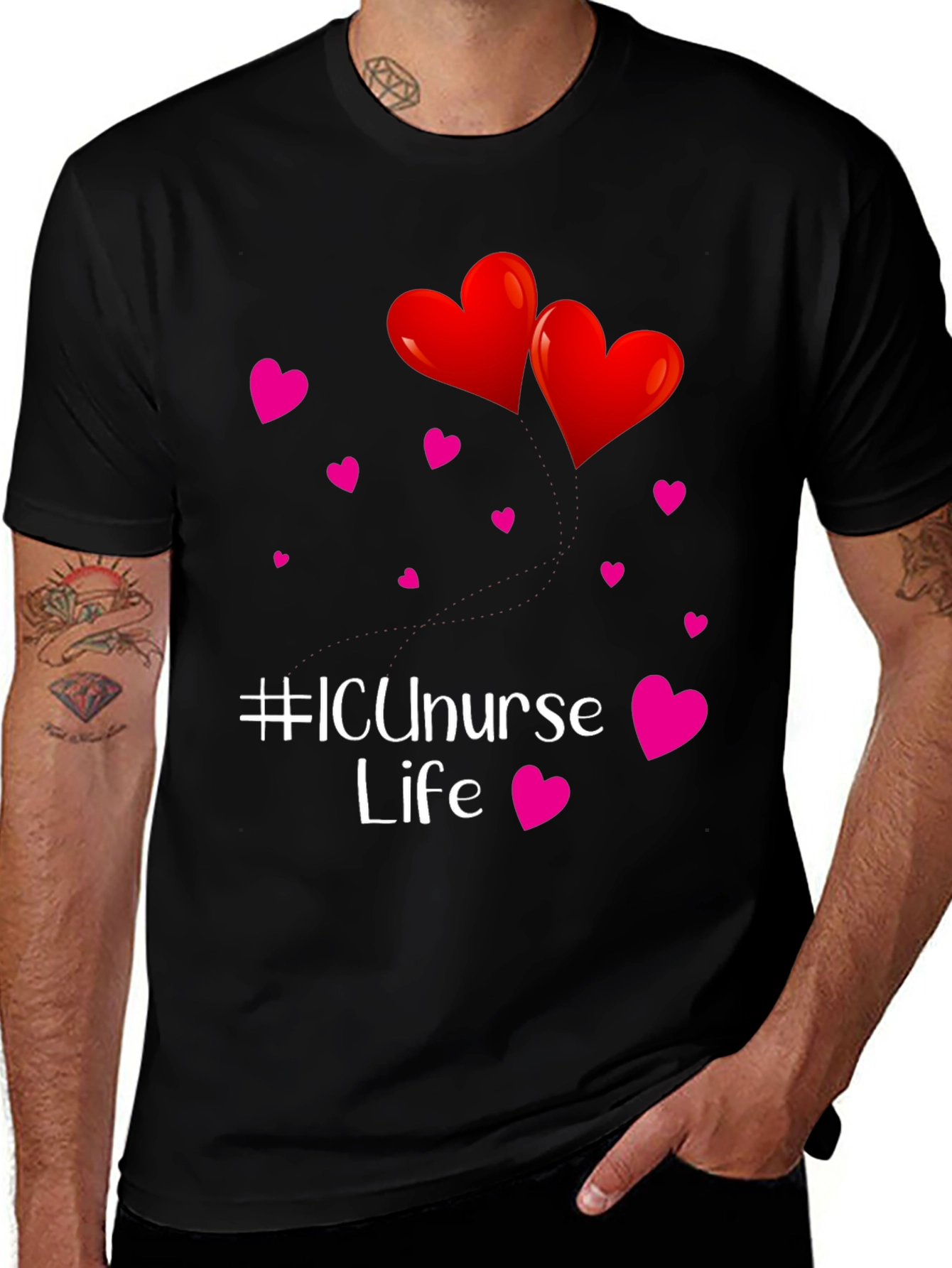ICU Nurse Life T-Shirt - Heart Graphic Tee