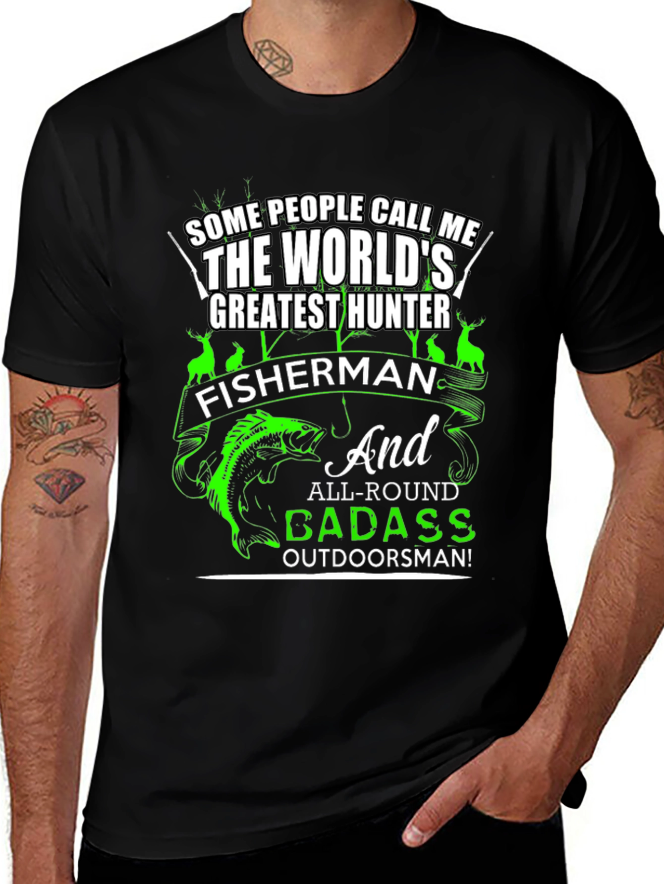 Variant 17 of Hunter Fisherman Badass Outdoorsman T-Shirt