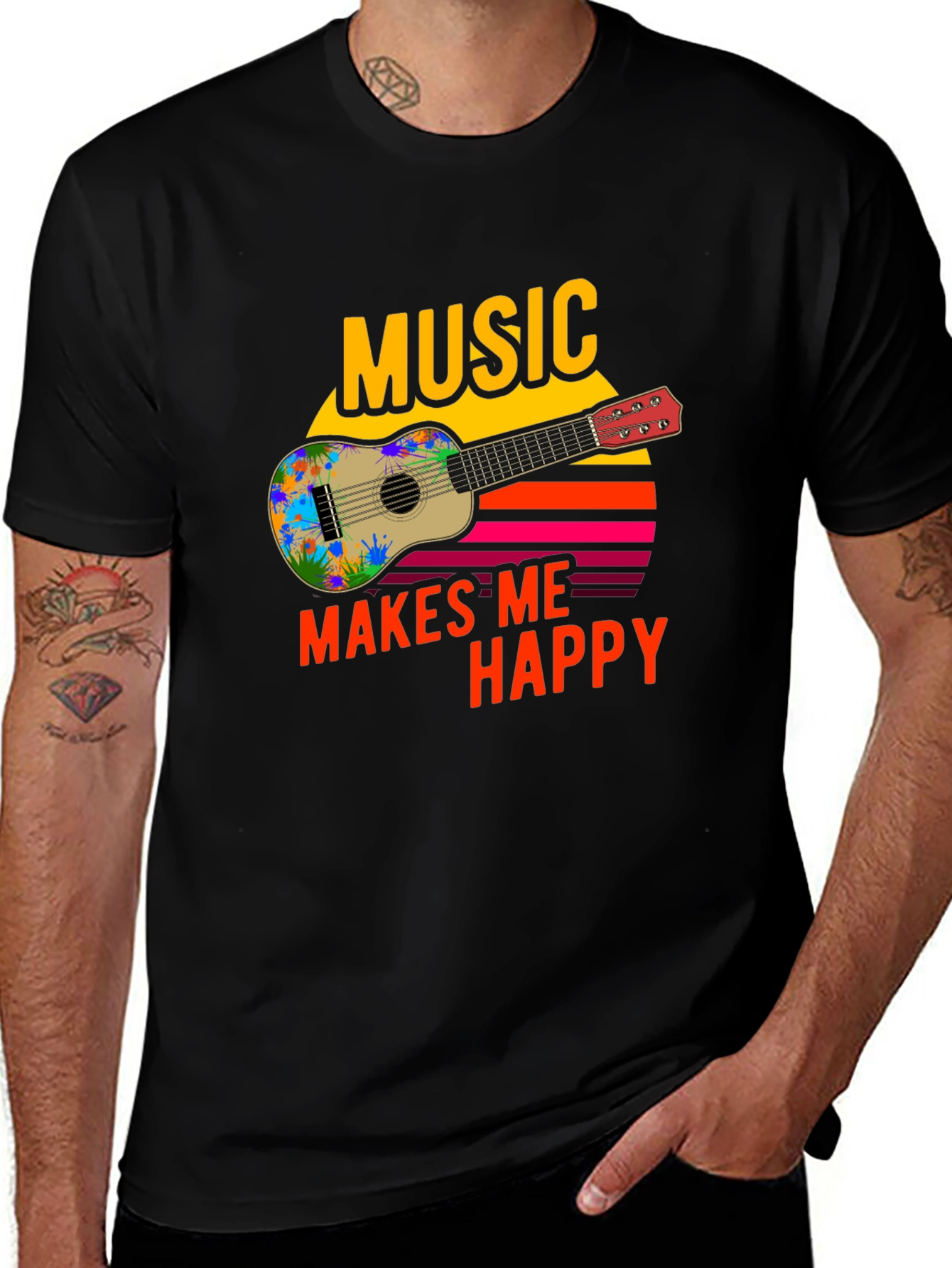 Variant 3 of Music Makes Me Happy Graphic T-Shirt