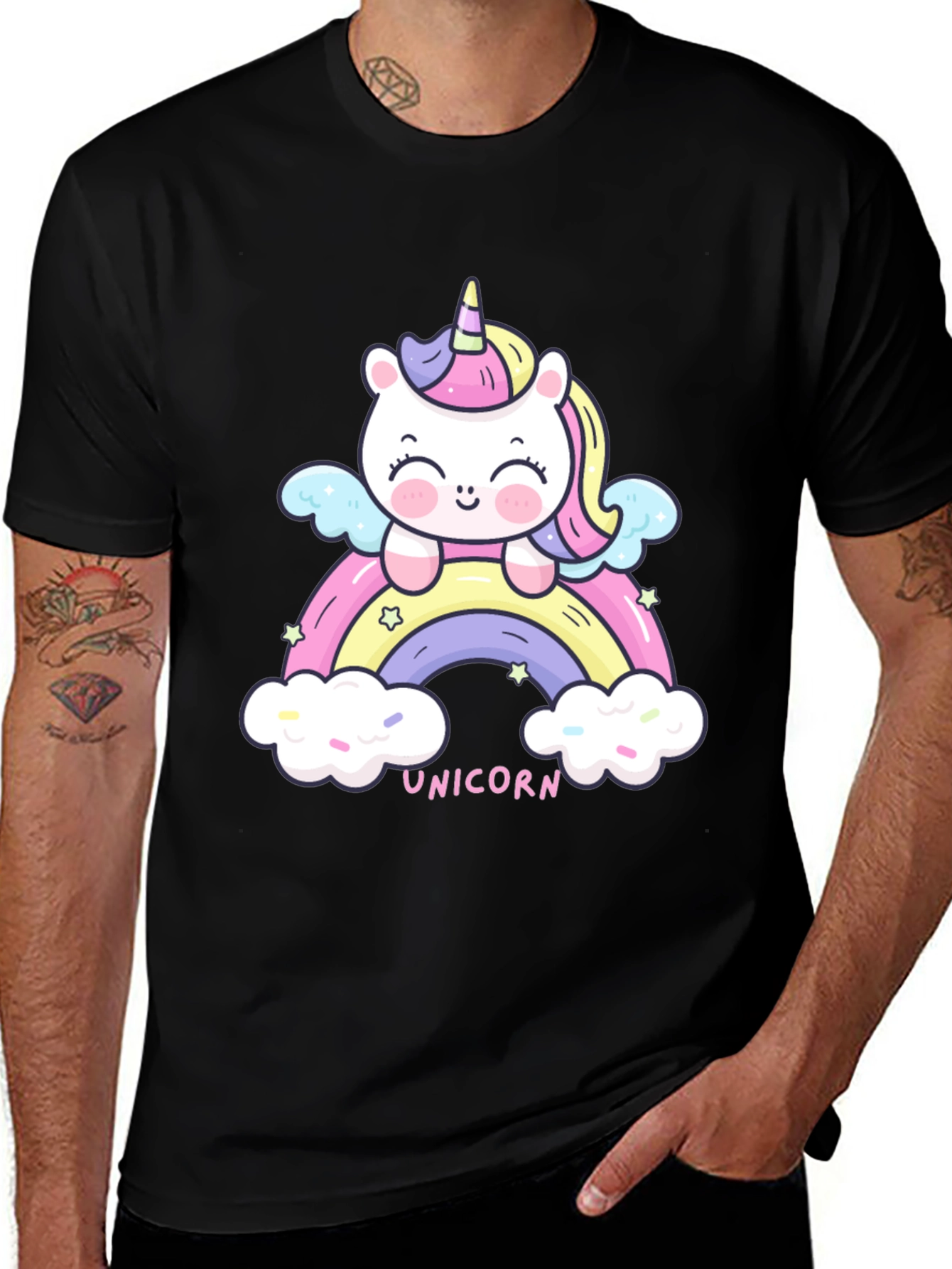 Variant 14 of Unicorn Rainbow Graphic Tee - Cute Kawaii Style