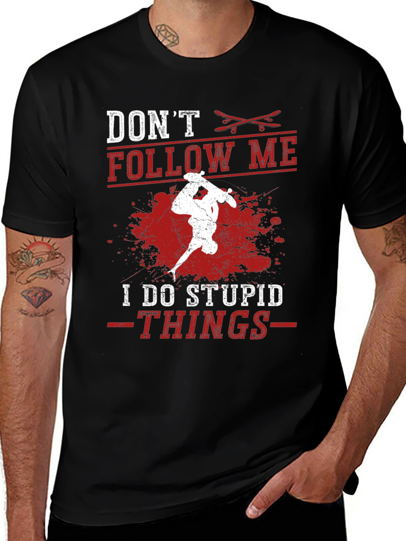 Variant 14 of Don't Follow Me T-Shirt - Skateboard Design