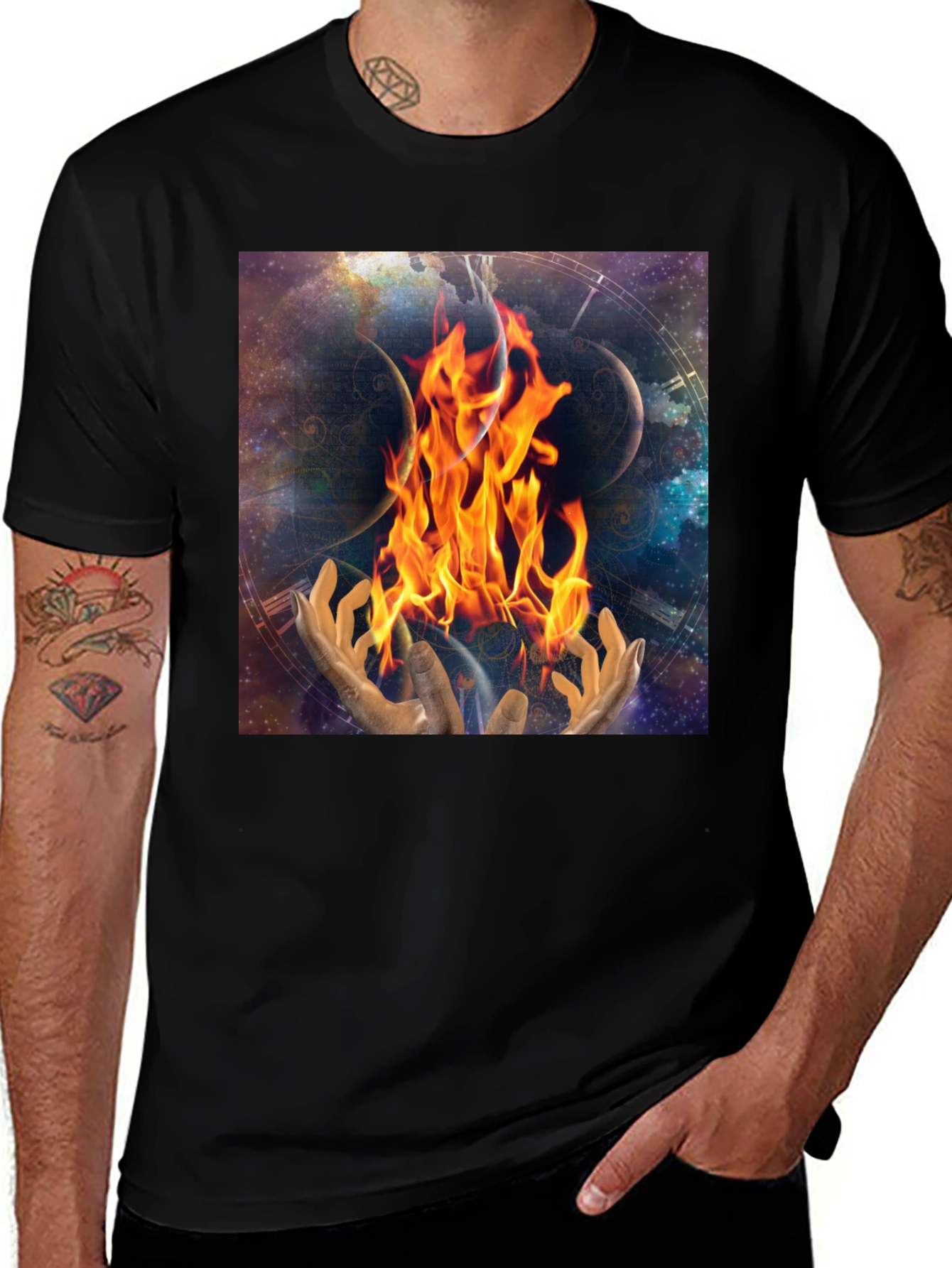 Variant 23 of Cosmic Fire Black T-Shirt