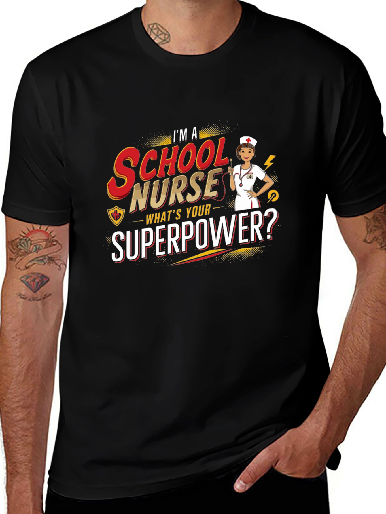Variant 7 of School Nurse Superpower T-Shirt