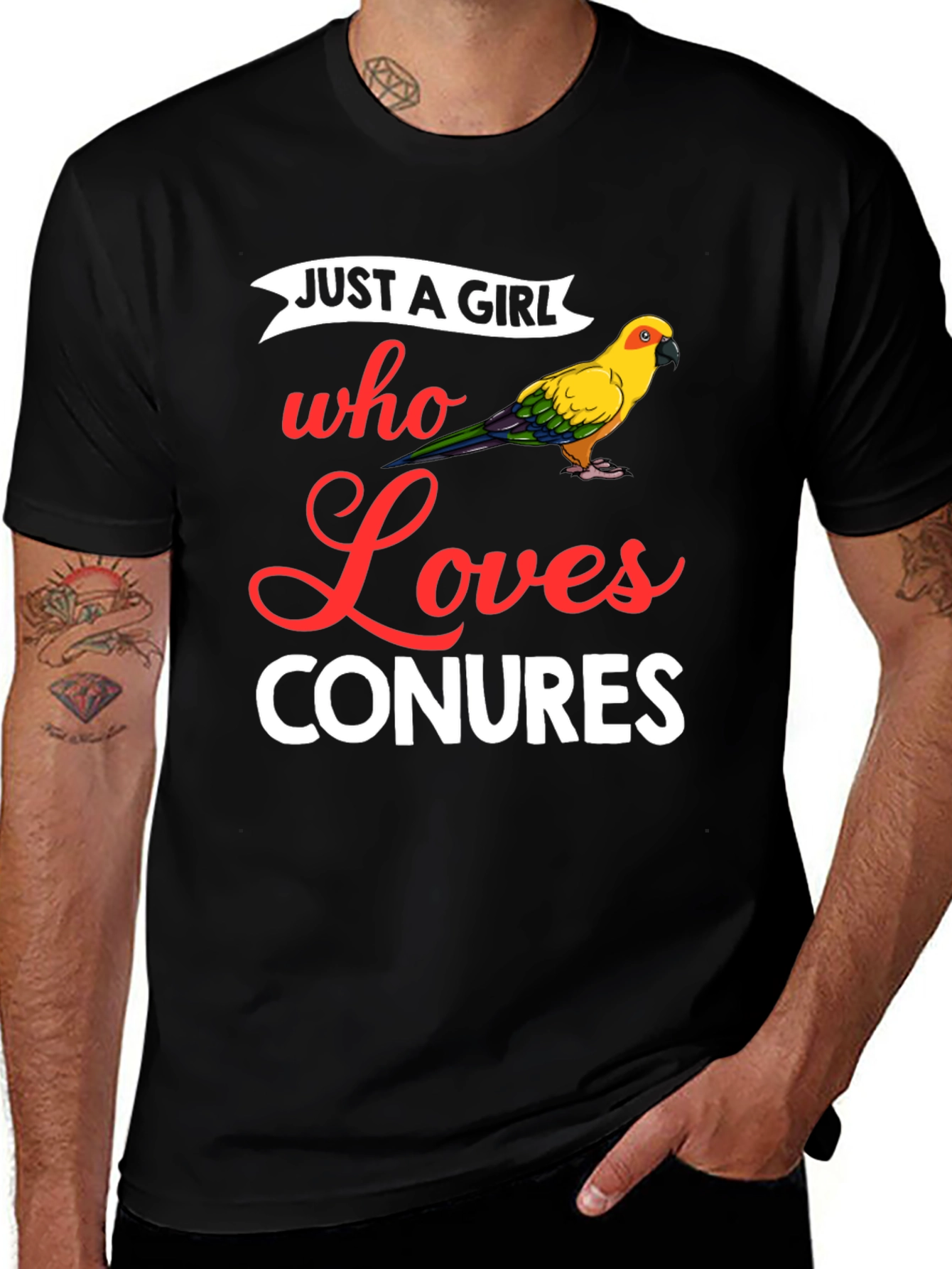 Variant 23 of Conure Lover T-Shirt - Just a Girl Who Loves Conures