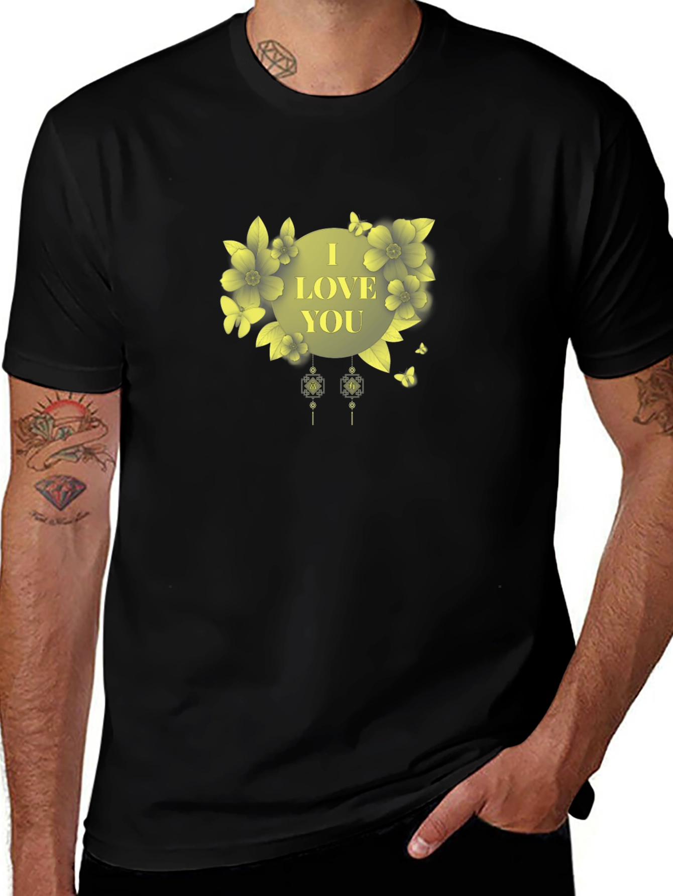 Variant 16 of I Love You Floral Graphic T-Shirt