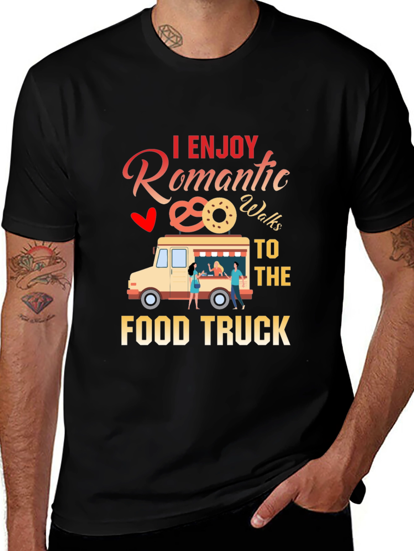 Variant 7 of Romantic Food Truck T-Shirt