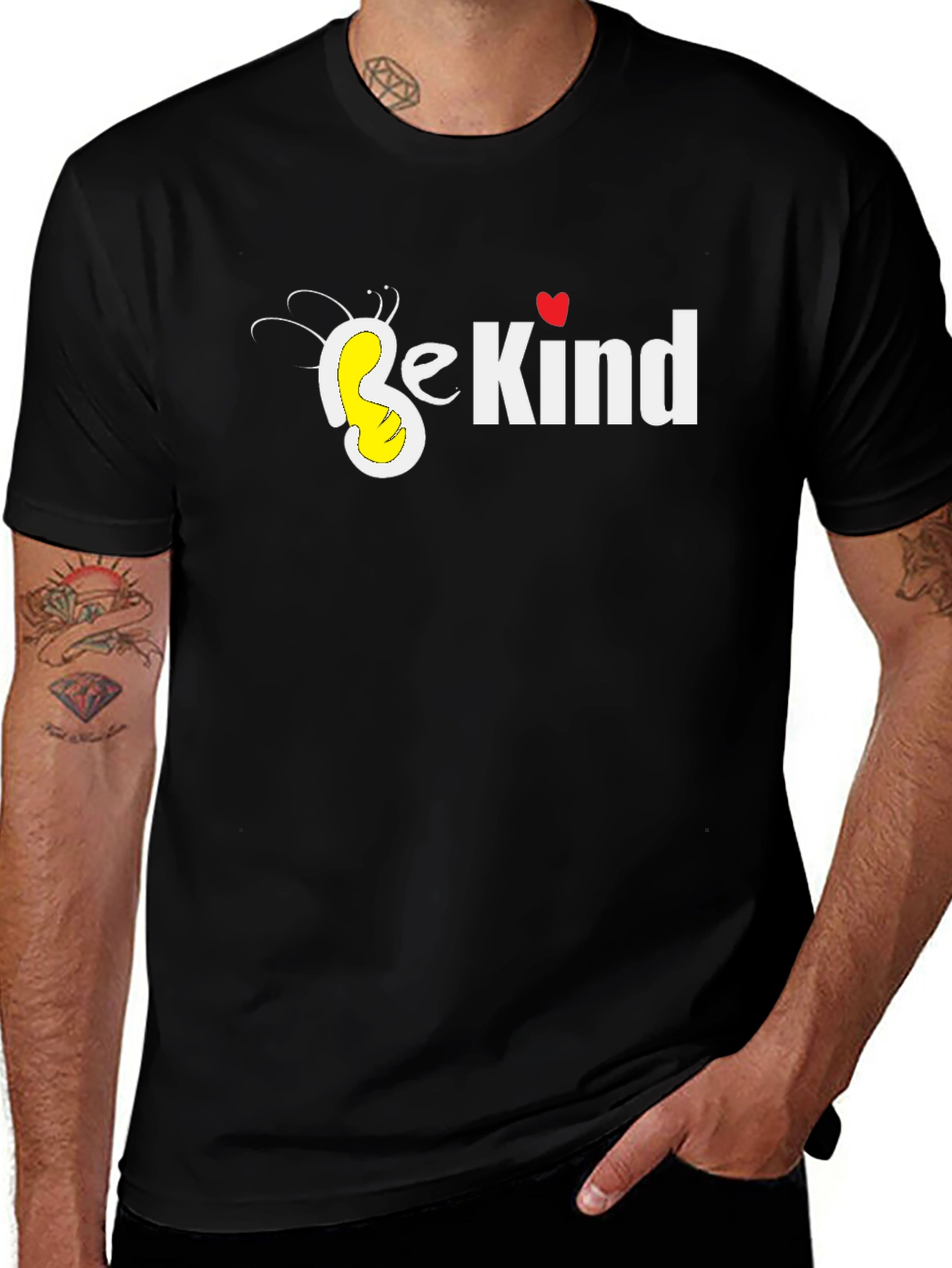Black Be Kind Bee Heart Black T-Shirt main image