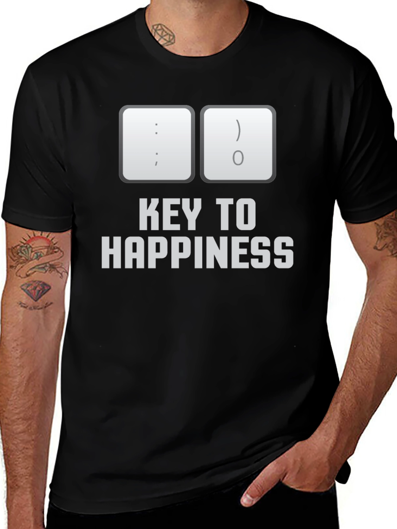 Variant 12 of Key to Happiness T-Shirt - Programmer Humor Tee