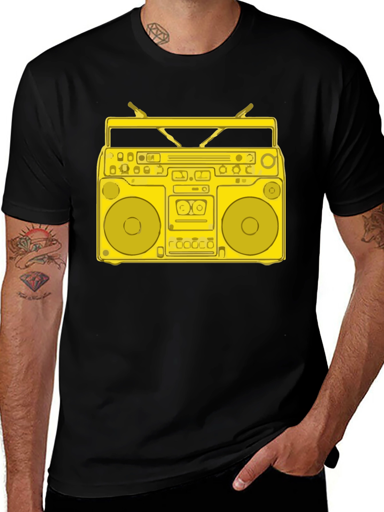 Variant 26 of Retro Boombox Graphic Tee - Classic 80s Style!