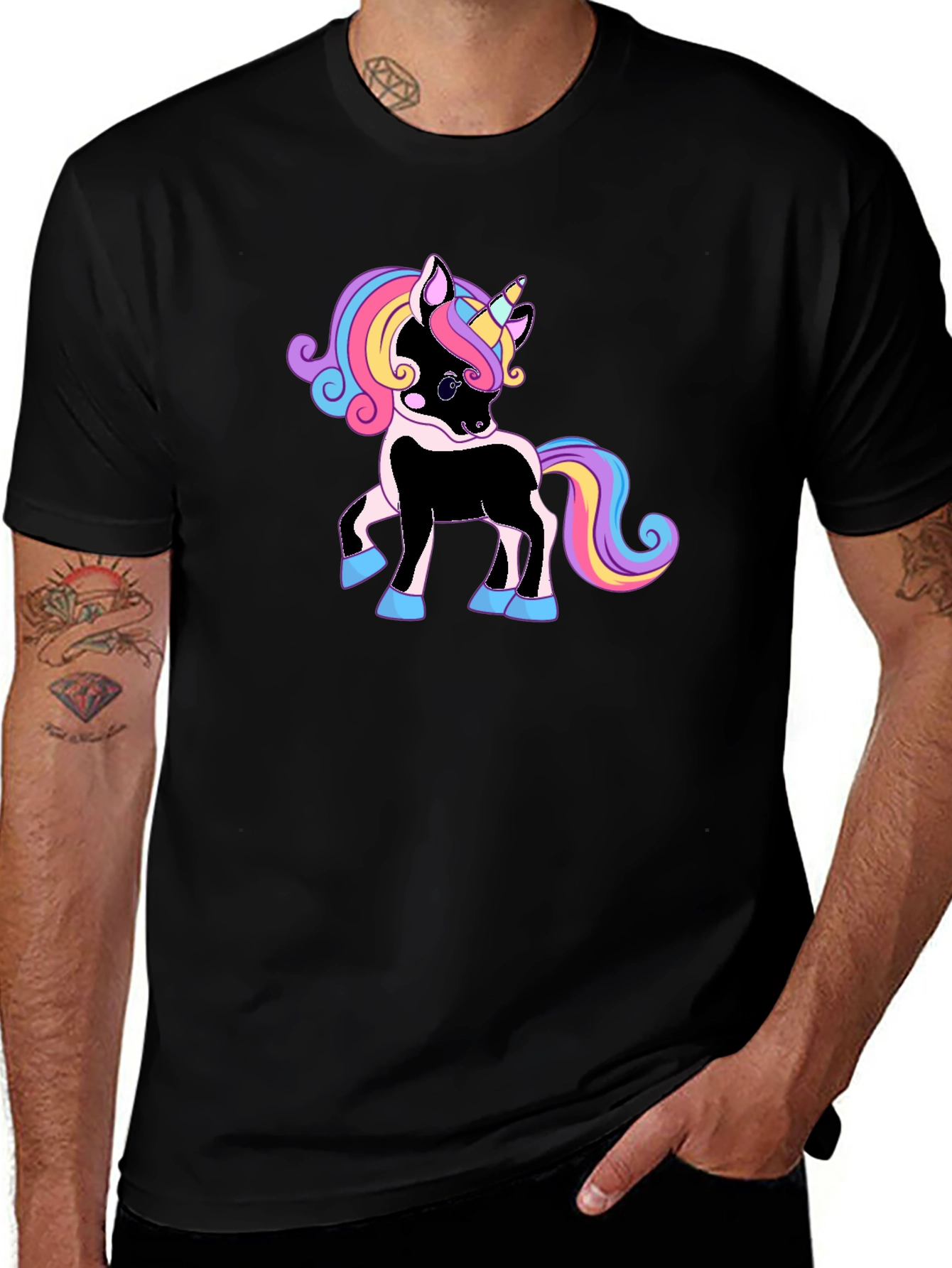 Variant 25 of Unicorn Graphic Black T-Shirt - Fun & Stylish