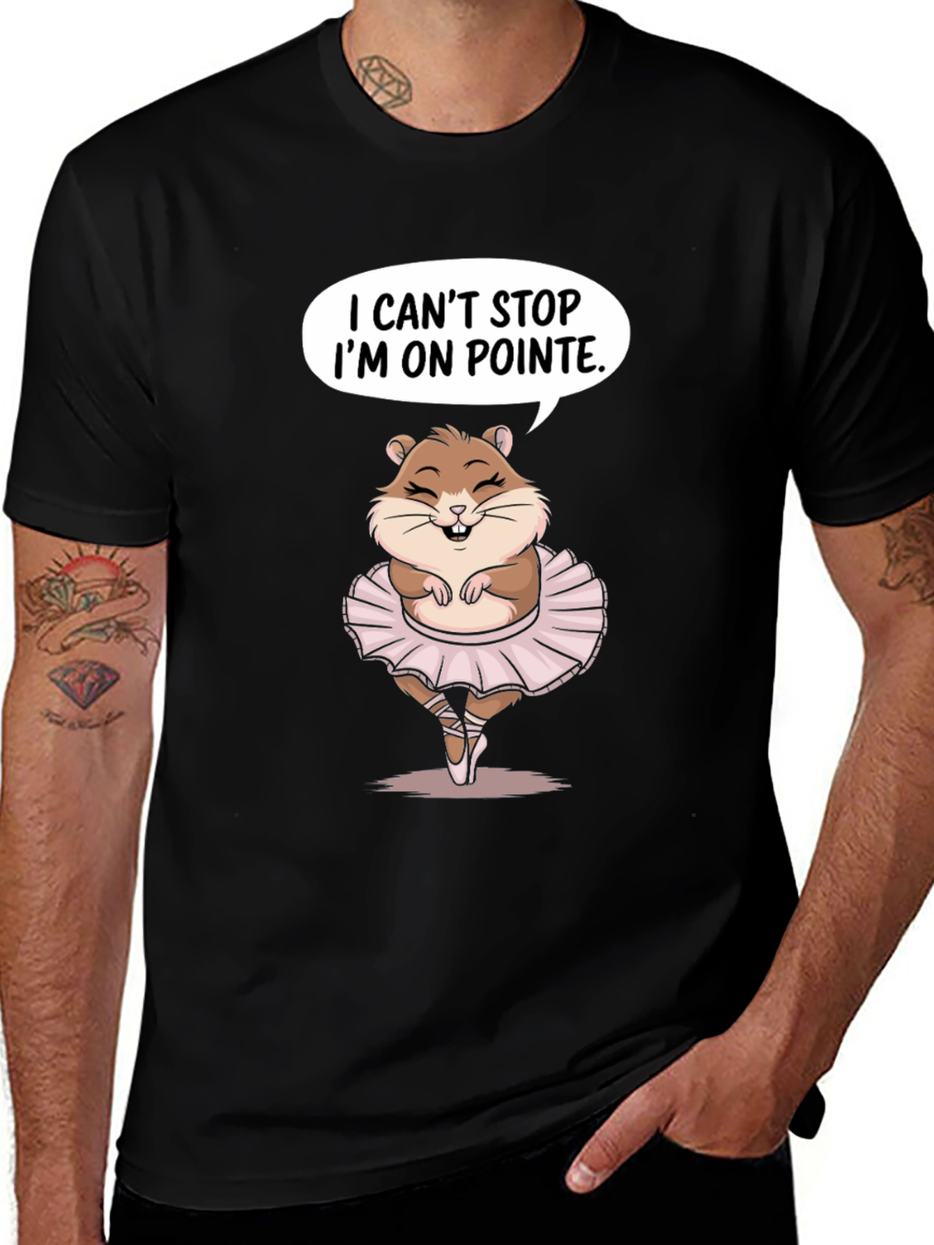 Variant 25 of Ballet Hamster T-Shirt - I Can't Stop, On Pointe