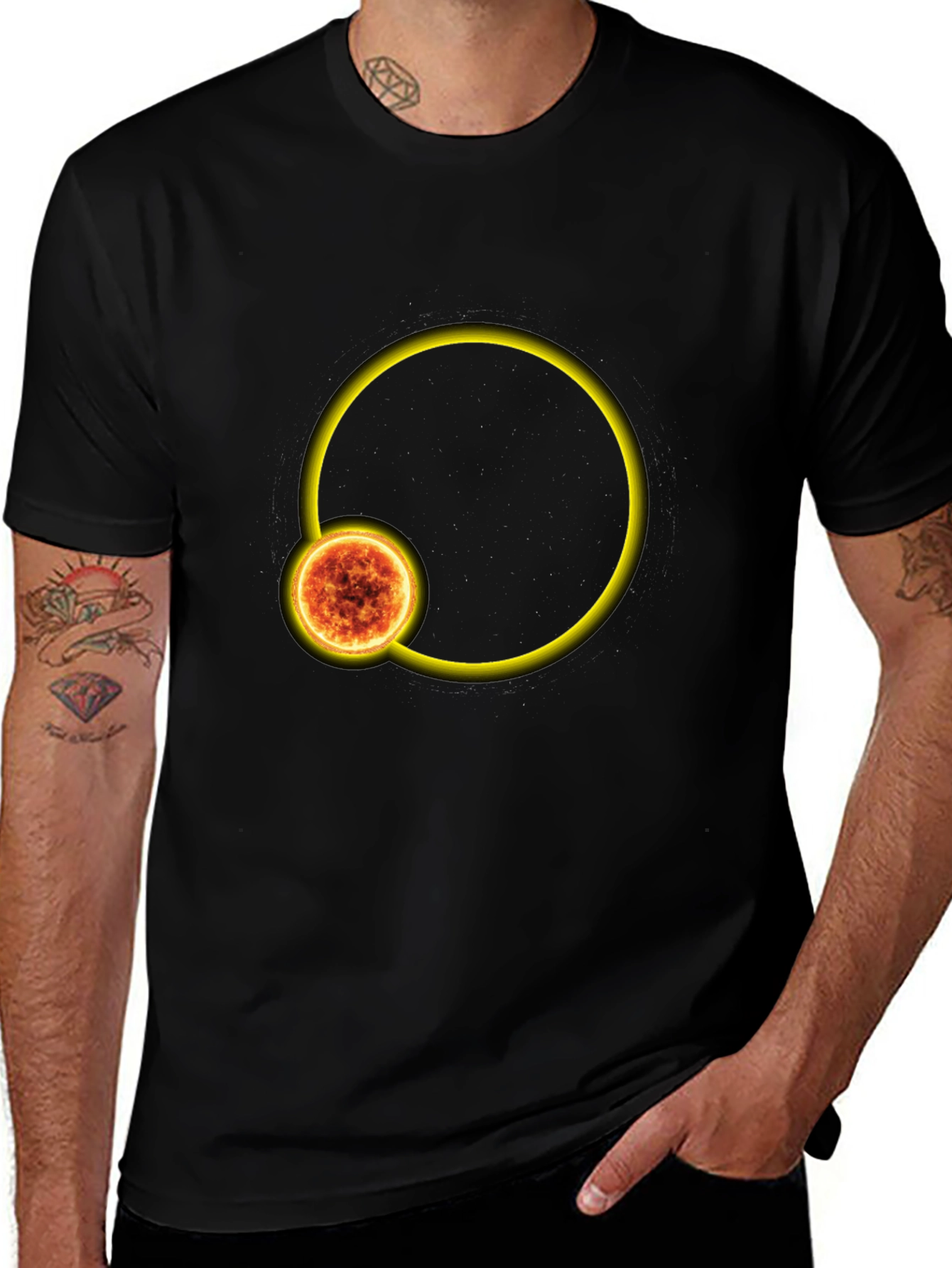 Variant 18 of Solar Eclipse Graphic T-Shirt - Black