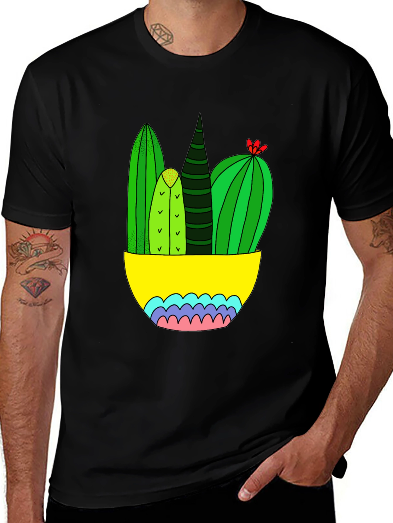 Variant 22 of Cactus Crew Neck Graphic Tee