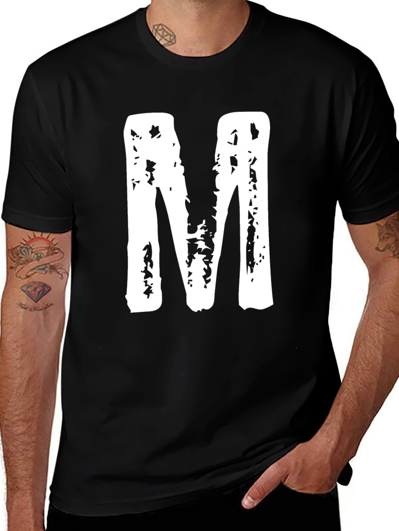 Bold "M" Graphic Tee - Unisex Black T-Shirt