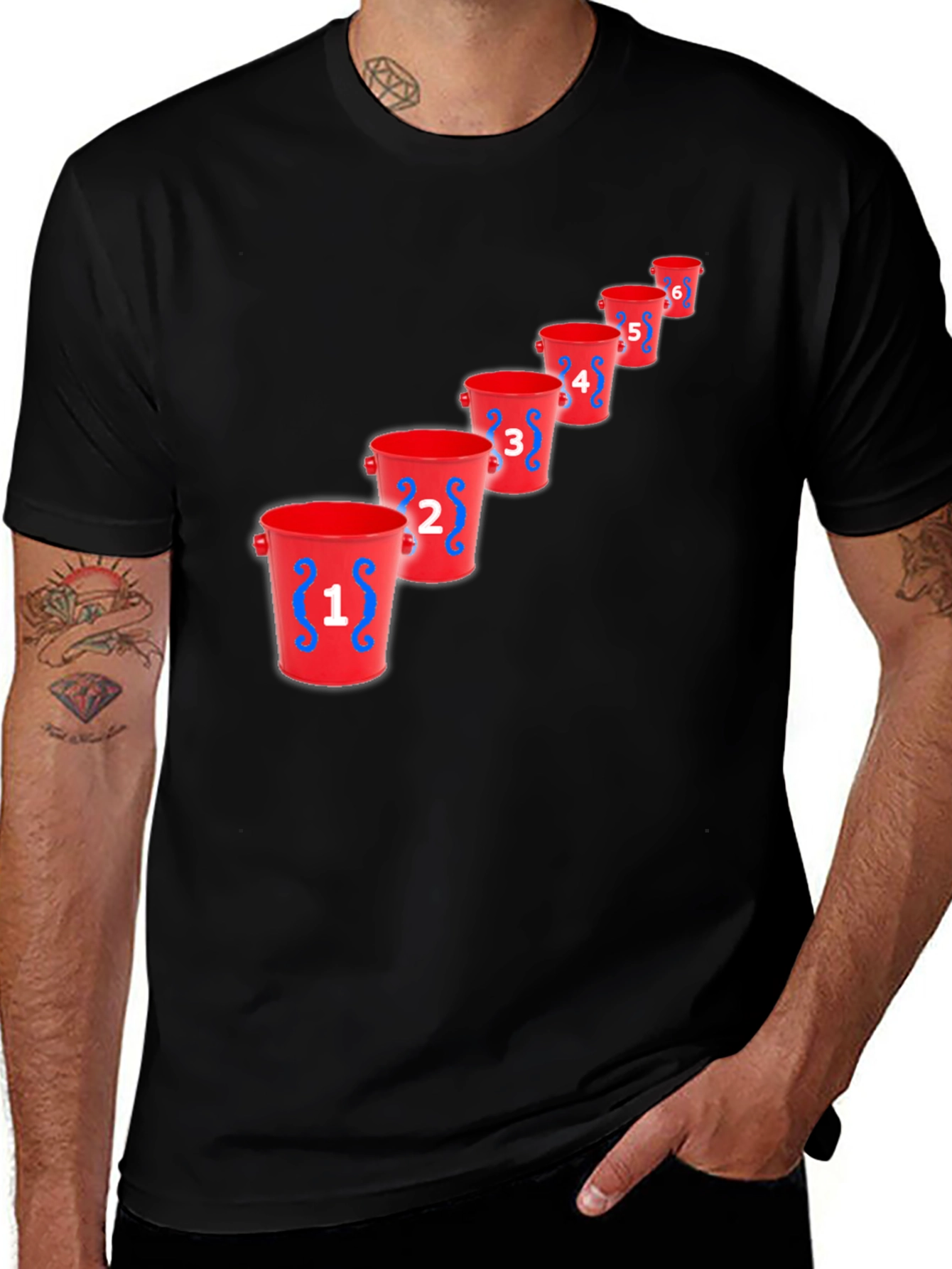 Variant 4 of Novelty Bucket Number T-Shirt - Graphic Tee