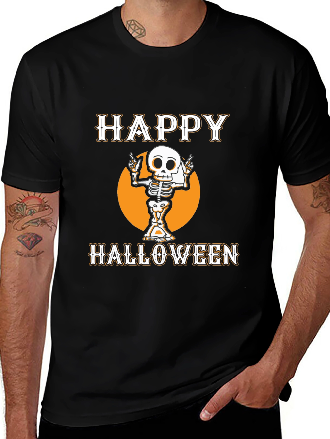 Happy Halloween Skeleton Graphic Tee