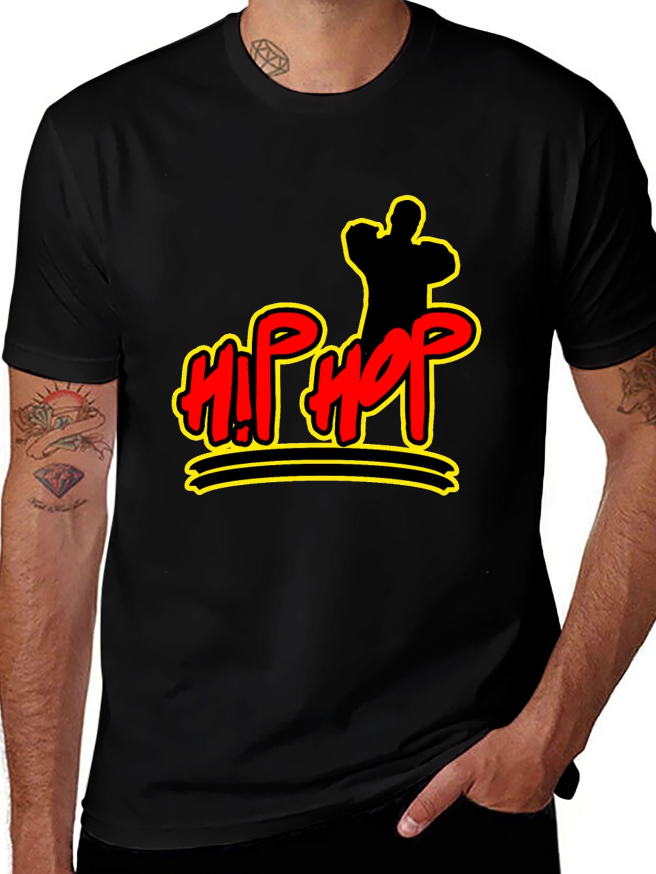 Variant 4 of Hip Hop Graphic Tee - Black