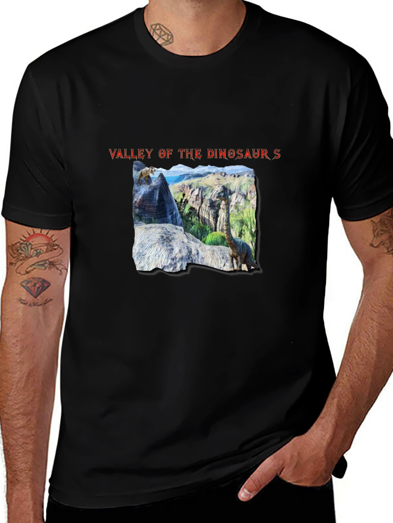 Variant 10 of Valley of the Dinosaurs Black T-Shirt