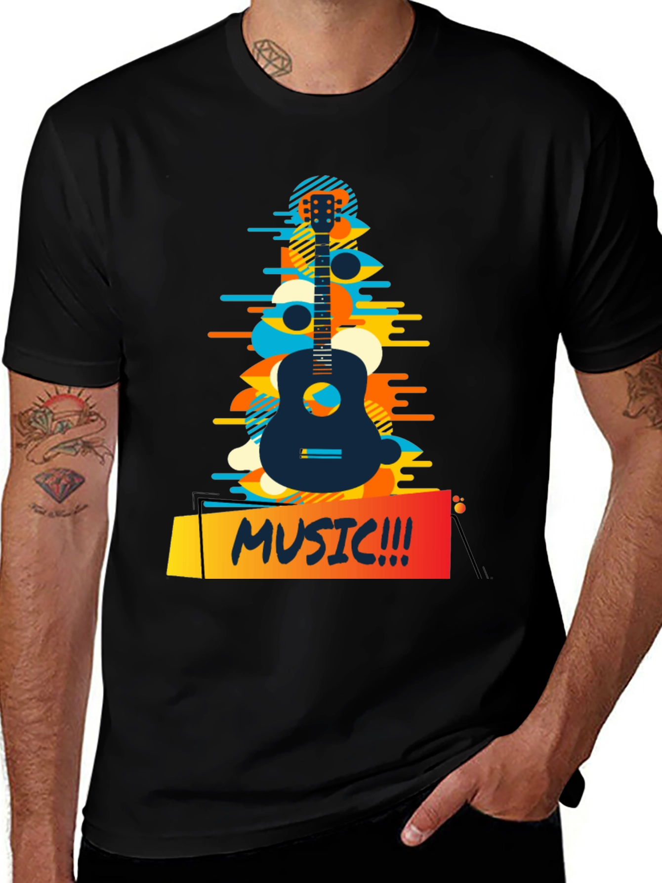 Variant 18 of Music Guitar Graphic T-Shirt - Casual Style