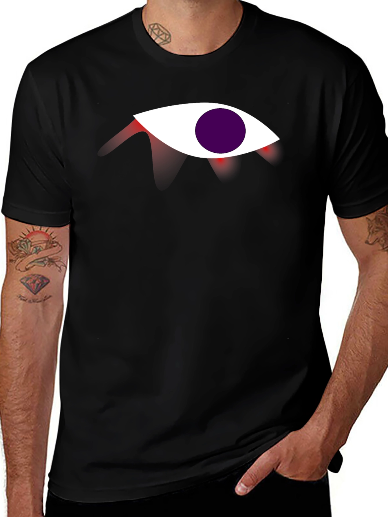 Variant 28 of Mystic Eye Graphic Tee - Black Cotton Shirt