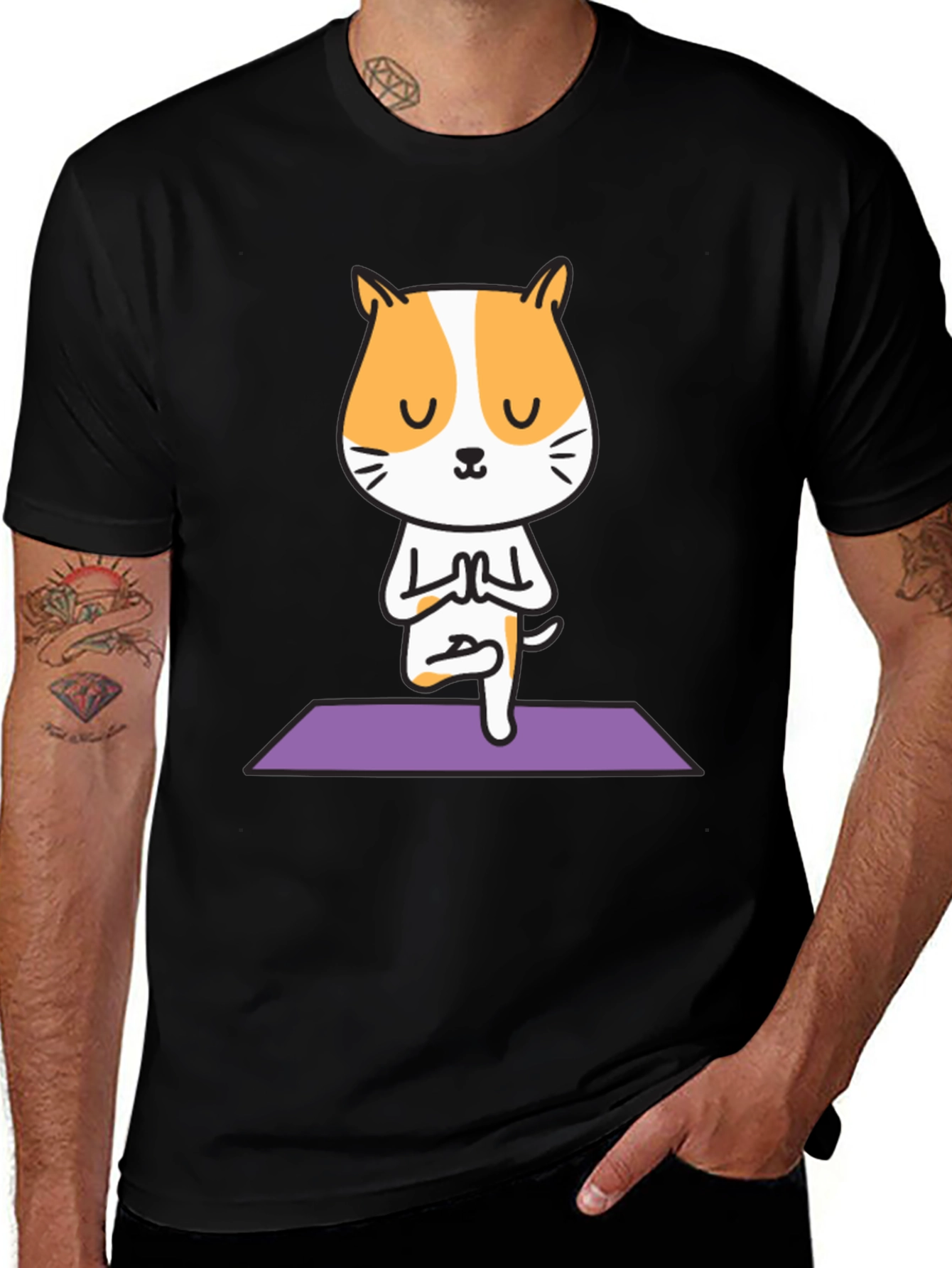Variant 16 of Yoga Cat T-Shirt - Meditating Feline Tee