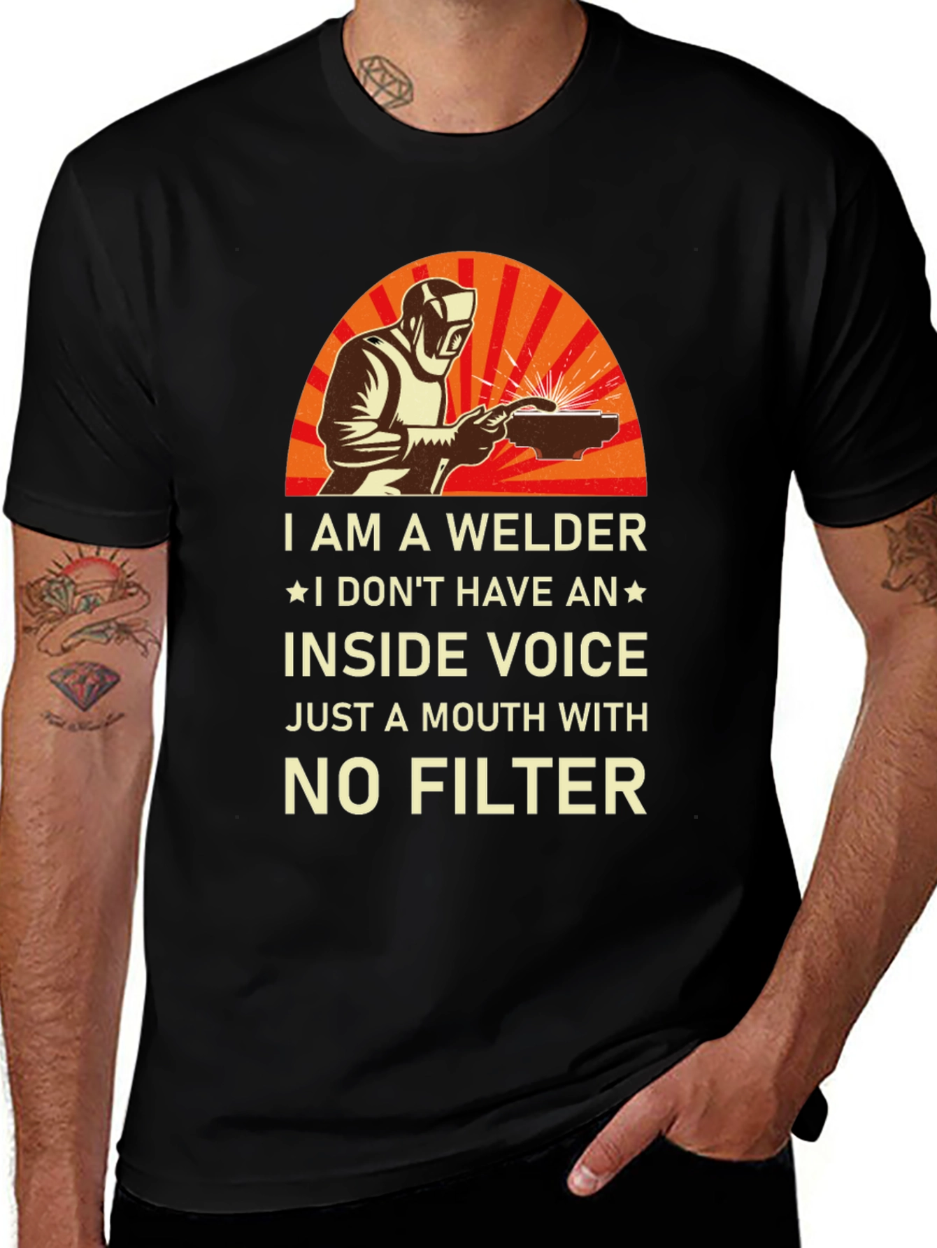Variant 6 of Welder T-Shirt - No Filter, Funny Welding Tee