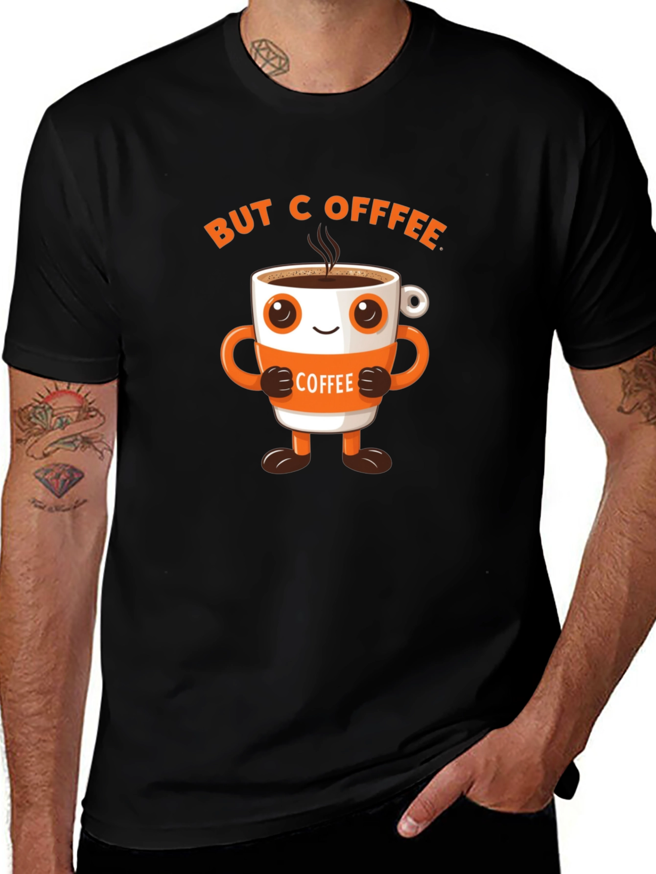 Variant 18 of But Coffee Funny Cartoon T-Shirt