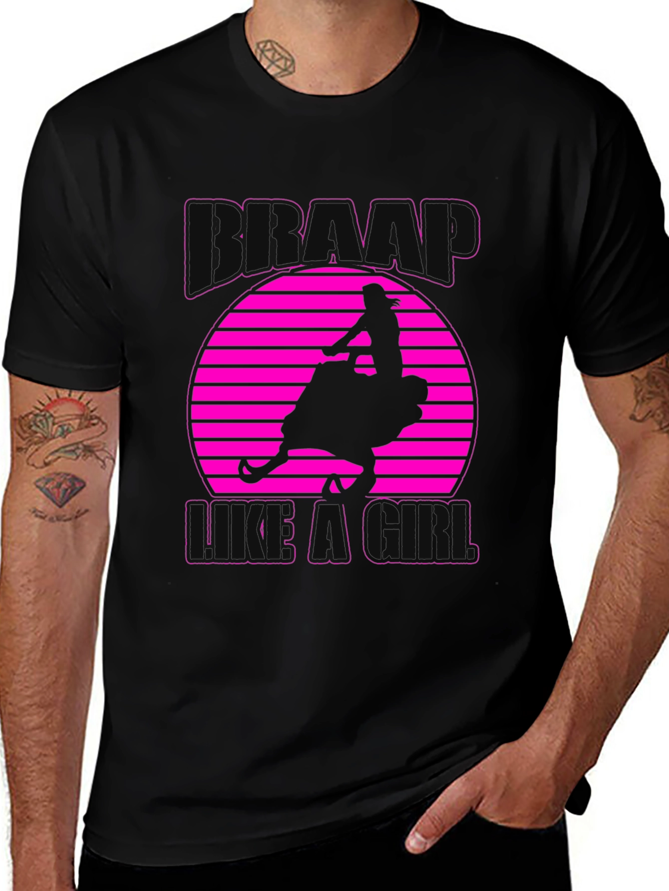 Variant 15 of Braap Like a Girl Black T-Shirt