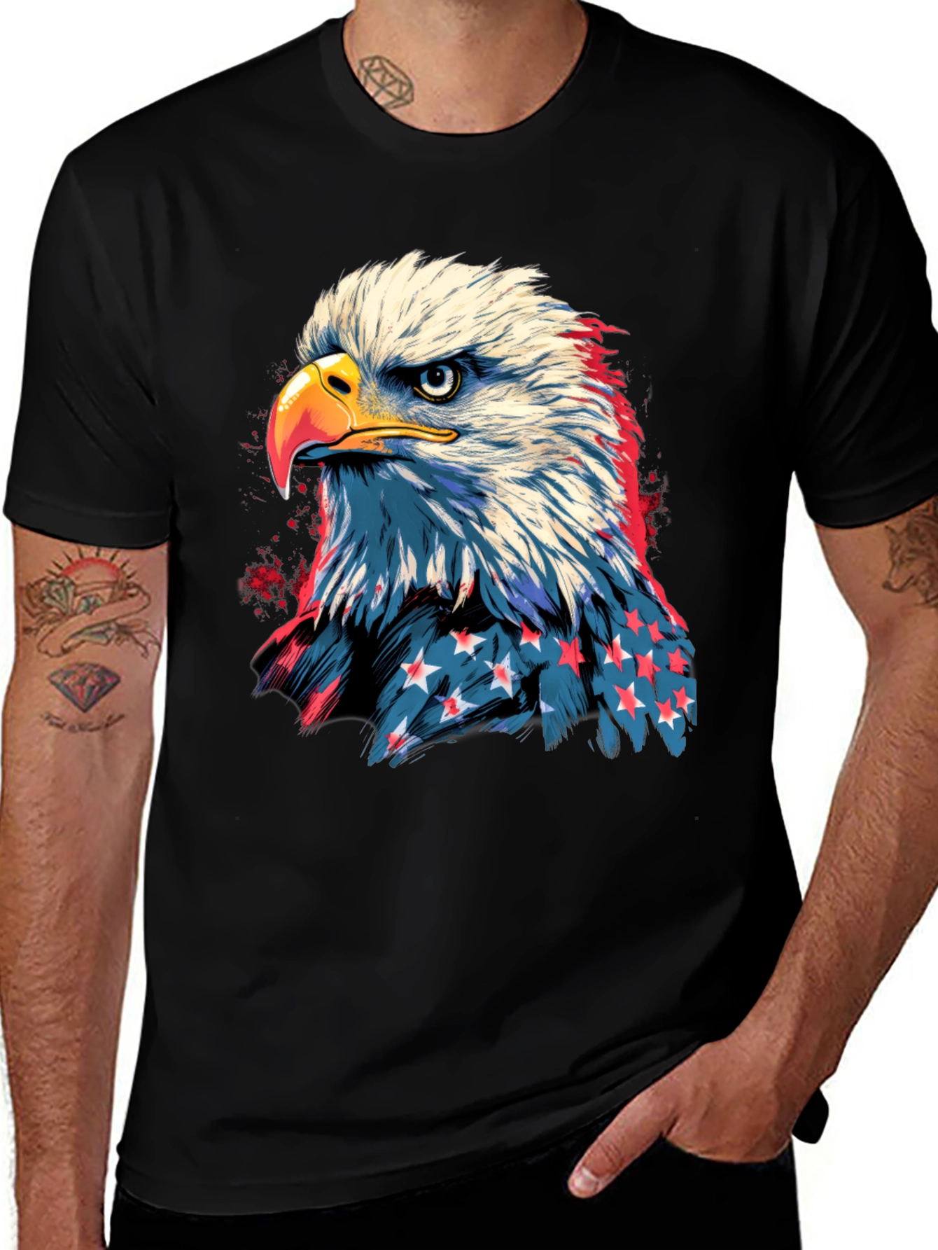 American Eagle Graphic Tee - Patriotic Black T-Shirt