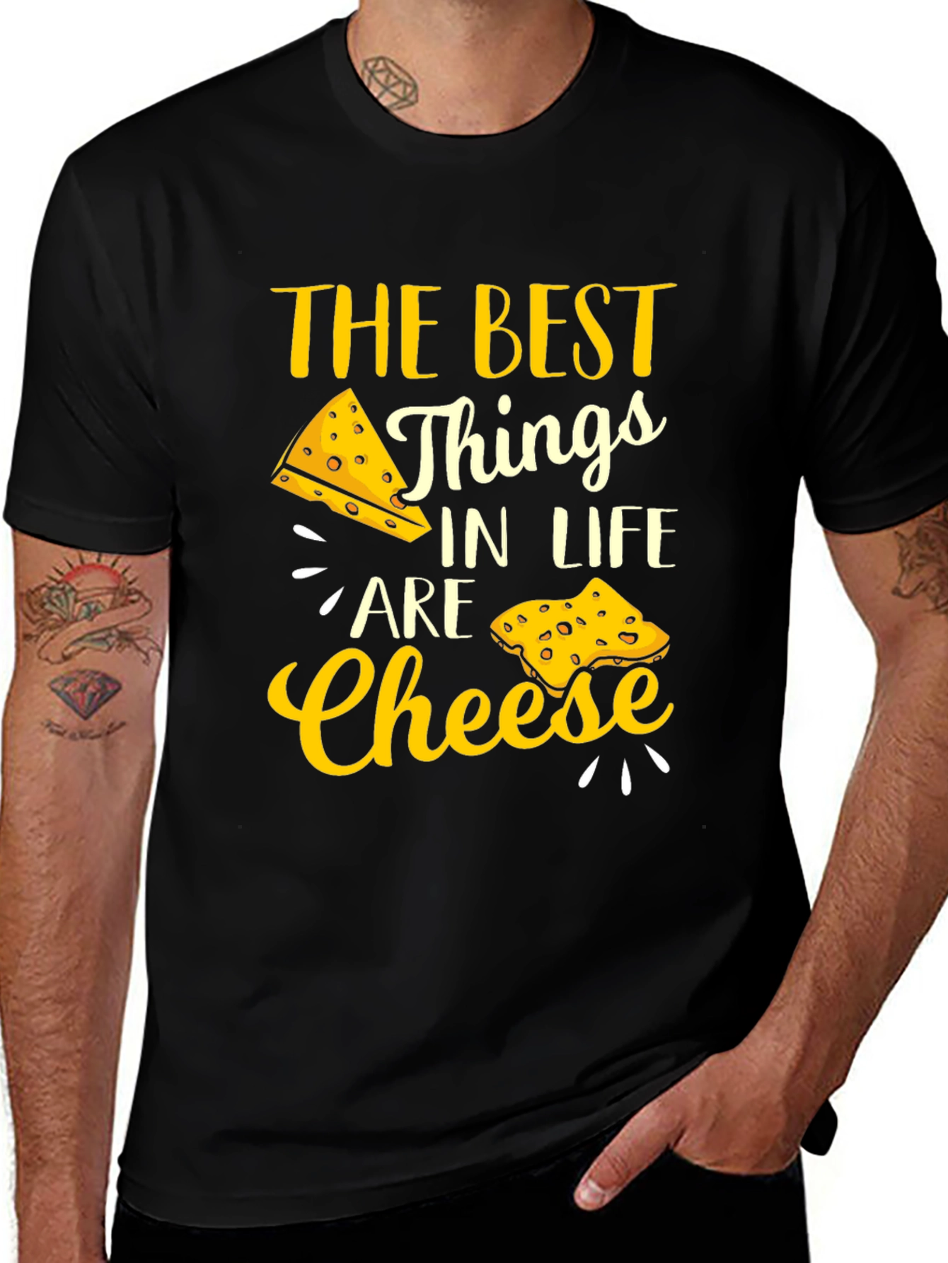 Variant 14 of Funny Cheese Lover Graphic T-Shirt - Best Things In Life Are Cheese