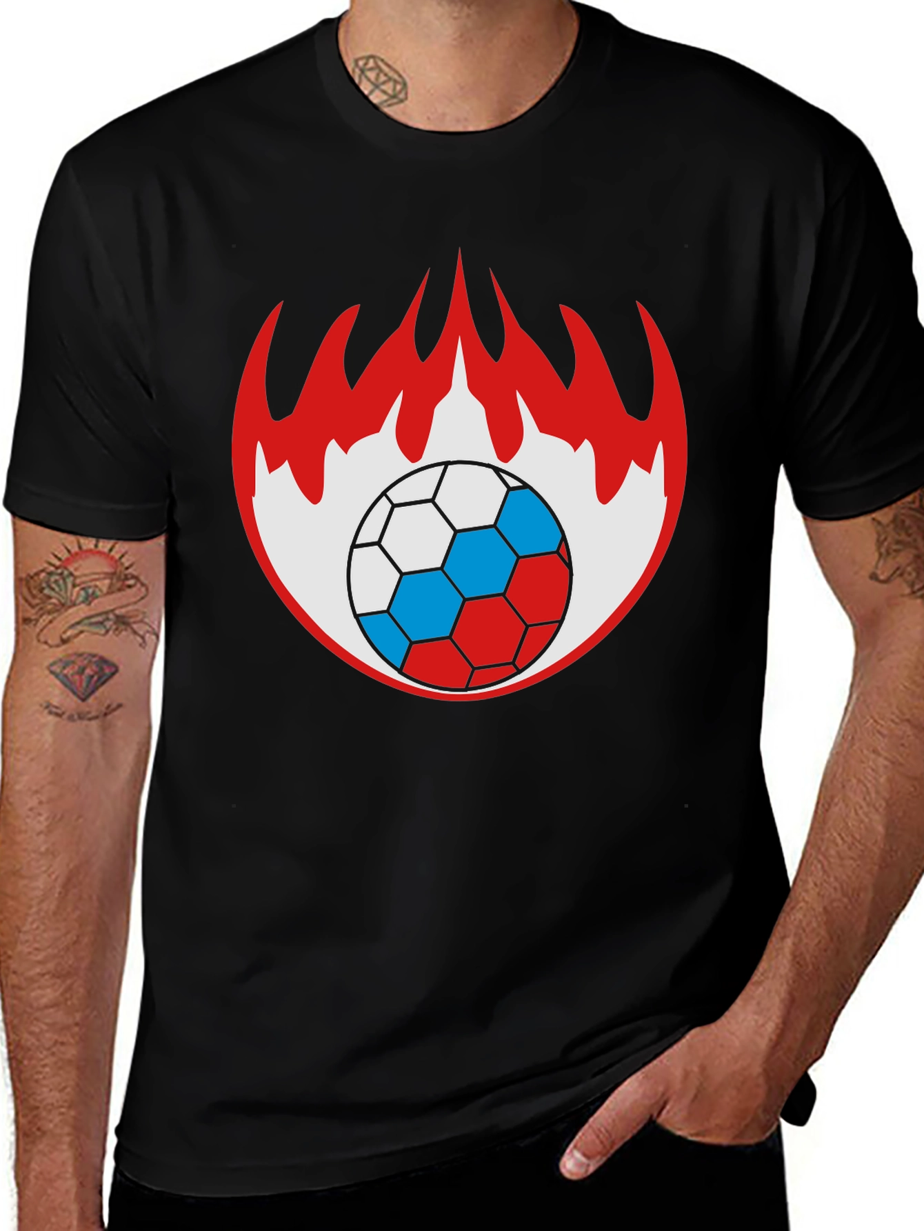 Variant 8 of Flaming Soccer Ball Graphic Tee