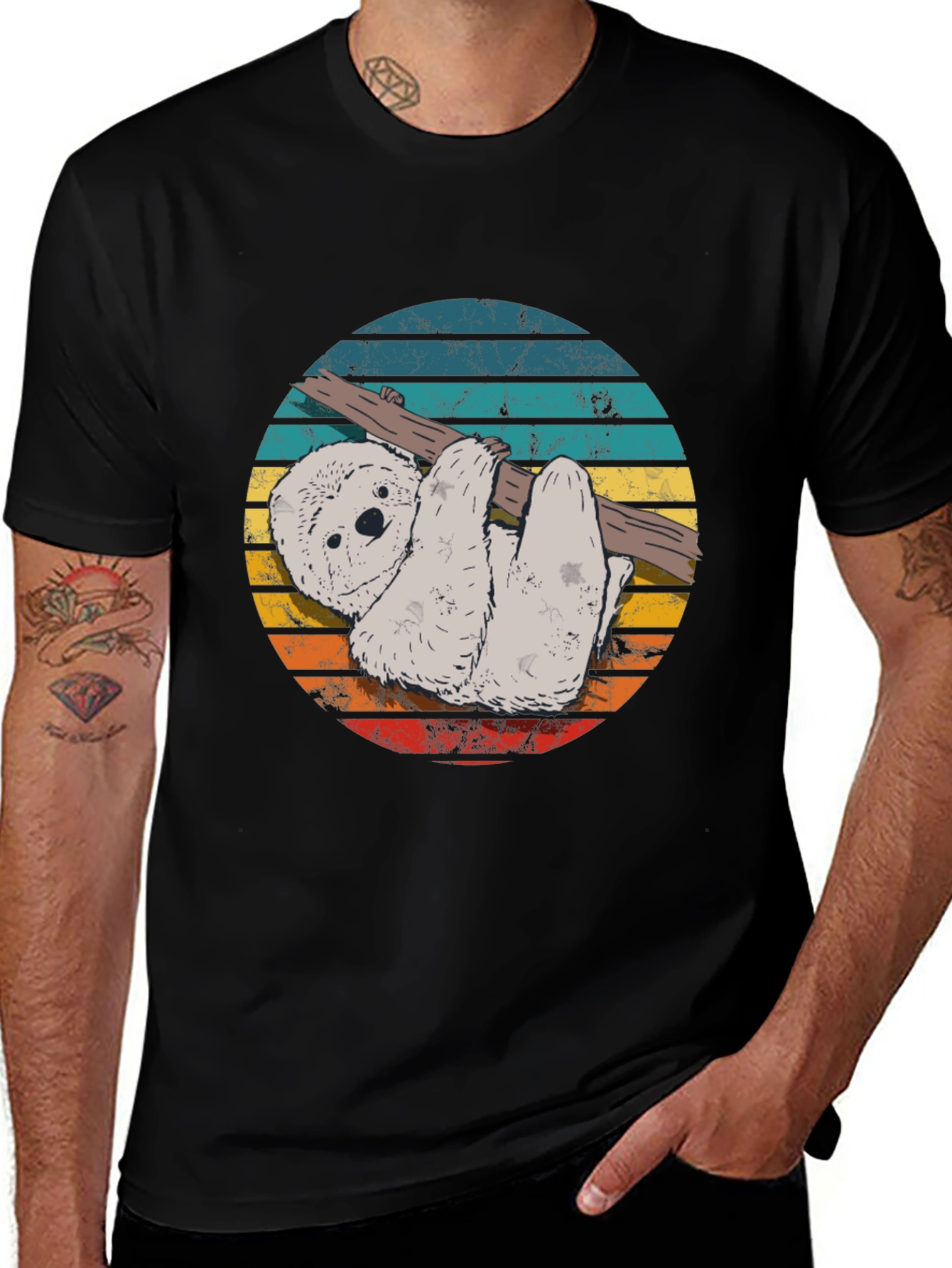 Variant 22 of Retro Sloth T-Shirt - Hang In There!