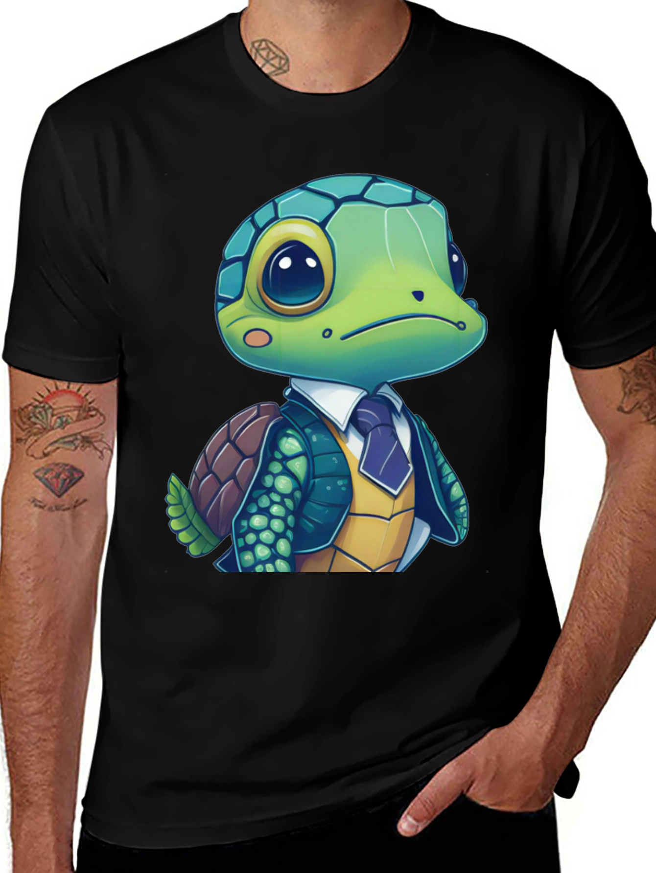 Variant 23 of Turtle in Suit Graphic Tee - Premium Cotton Blend