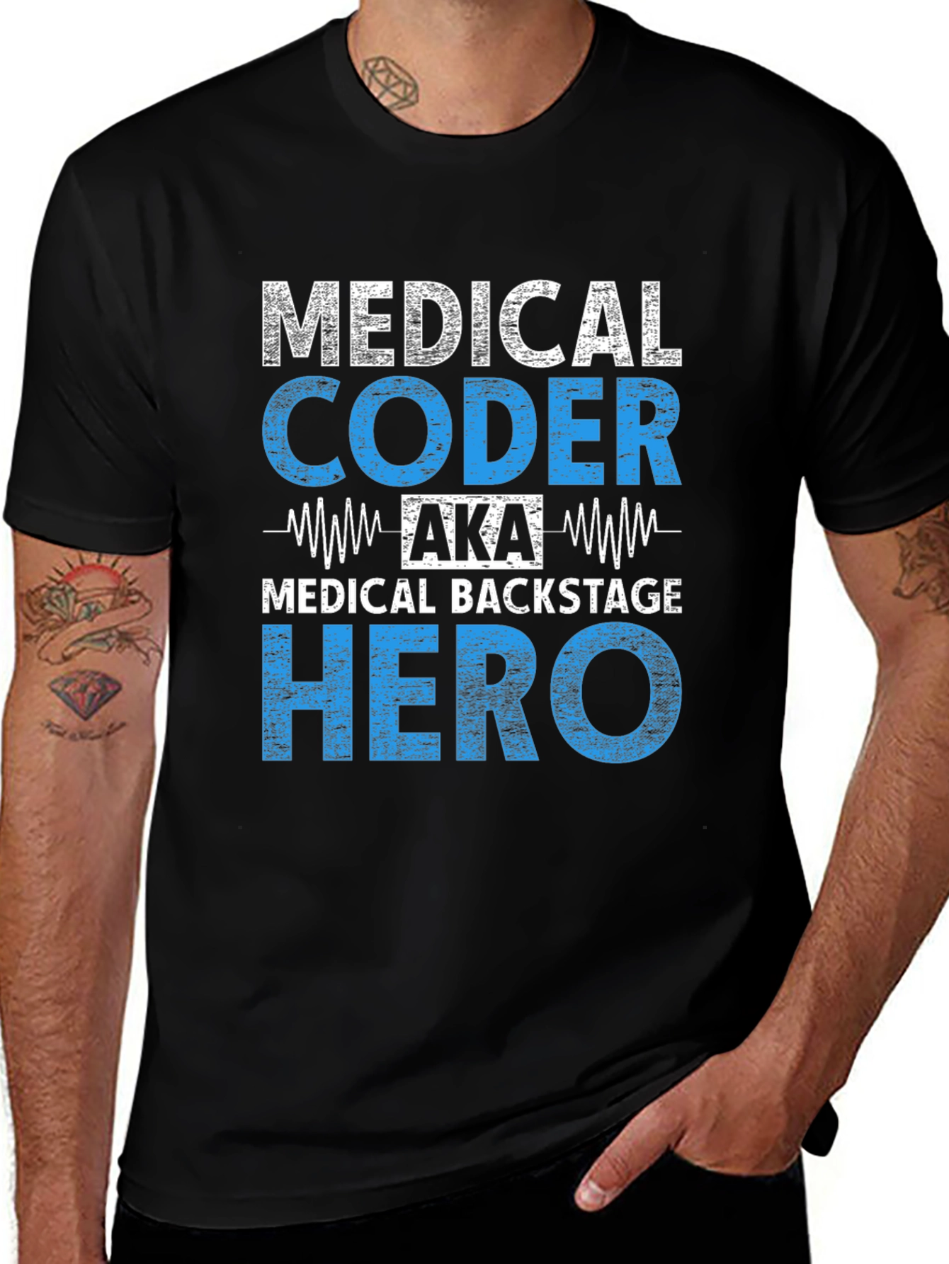 Variant 6 of Medical Coder Hero Black T-Shirt