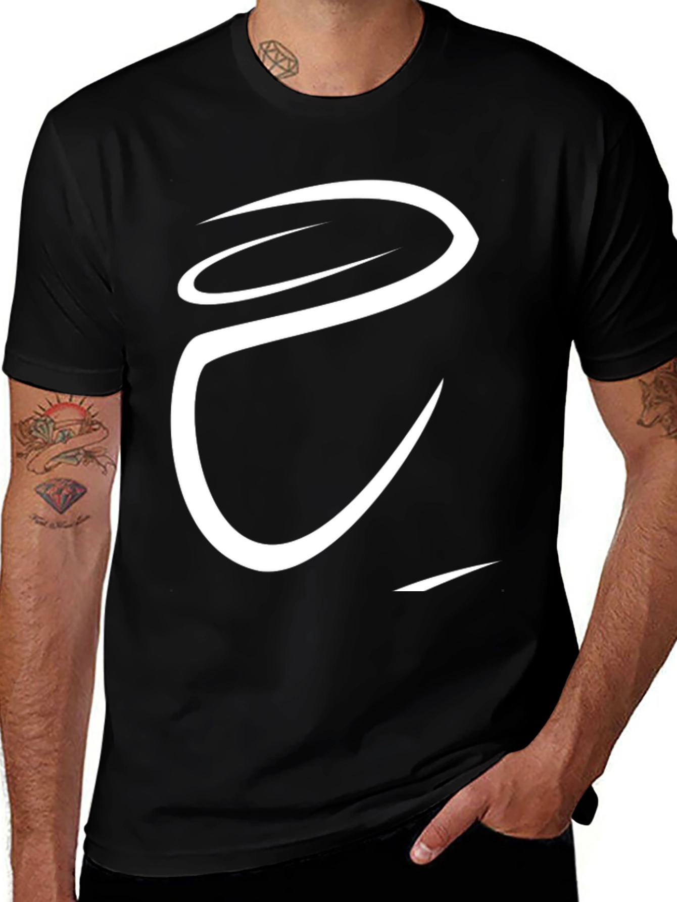 Variant 4 of Modern Graphic Tee - Abstract Curve Design
