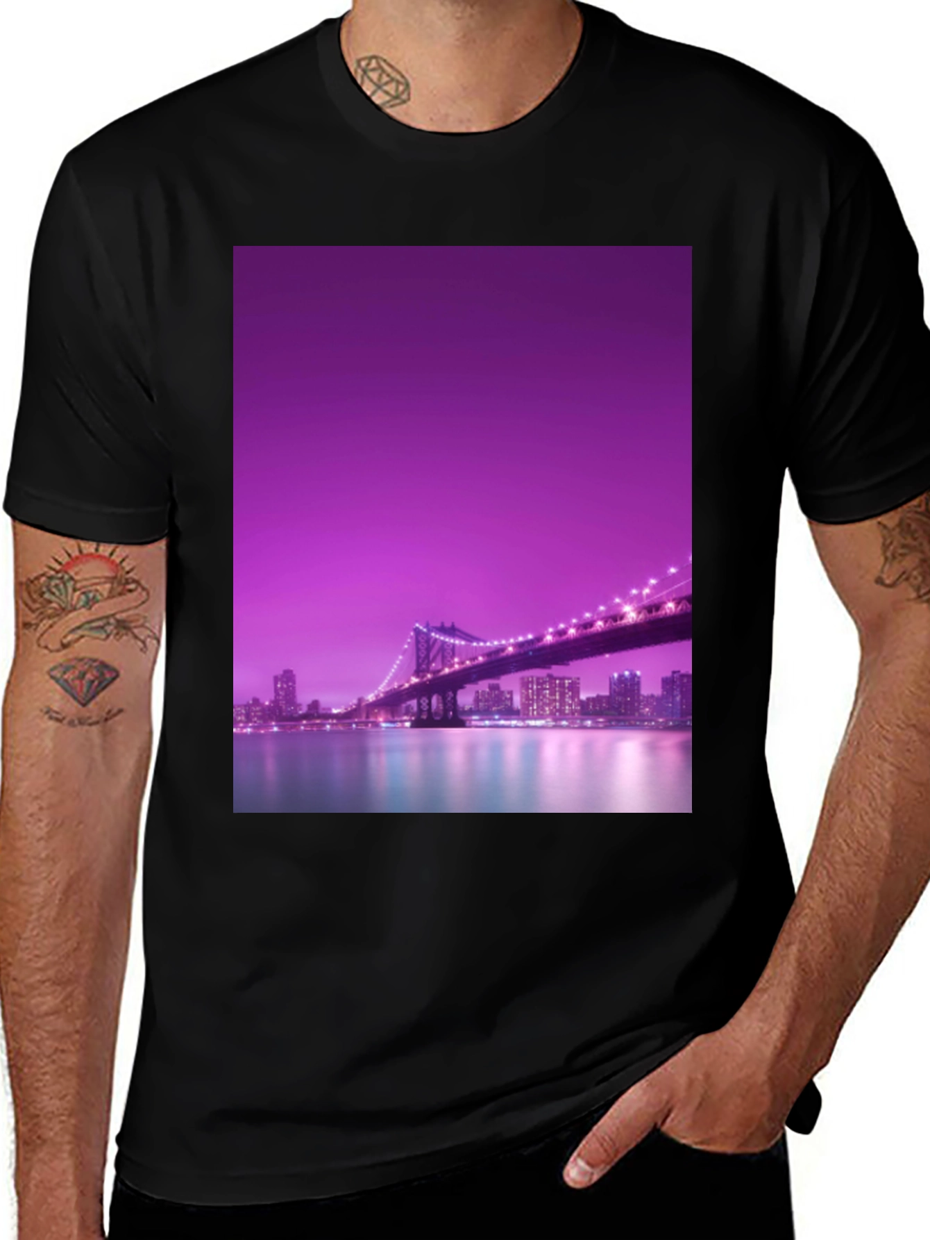 Variant 5 of Night City Bridge Graphic Tee