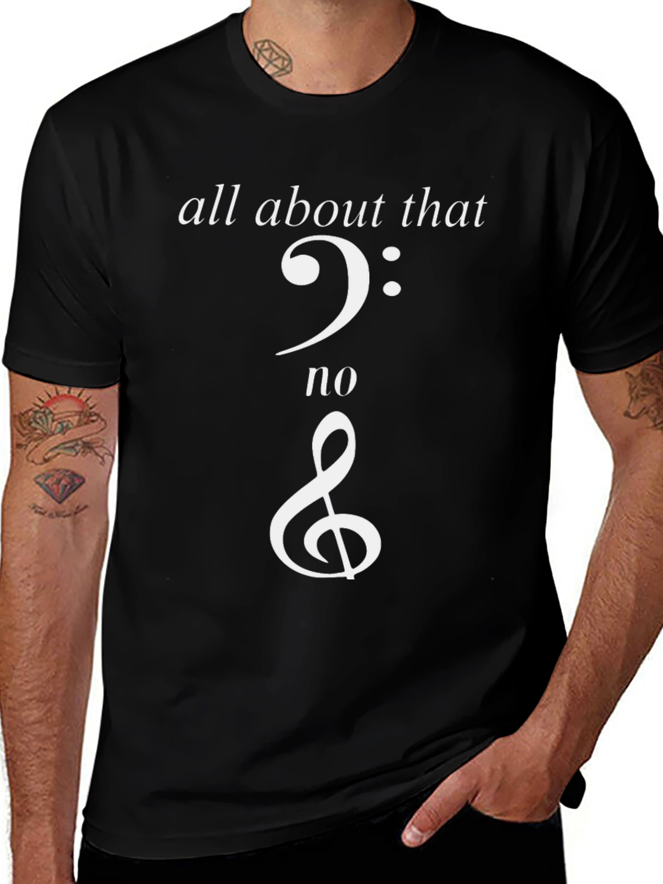 Variant 6 of All About That Bass Clef Treble Clef Music T-Shirt