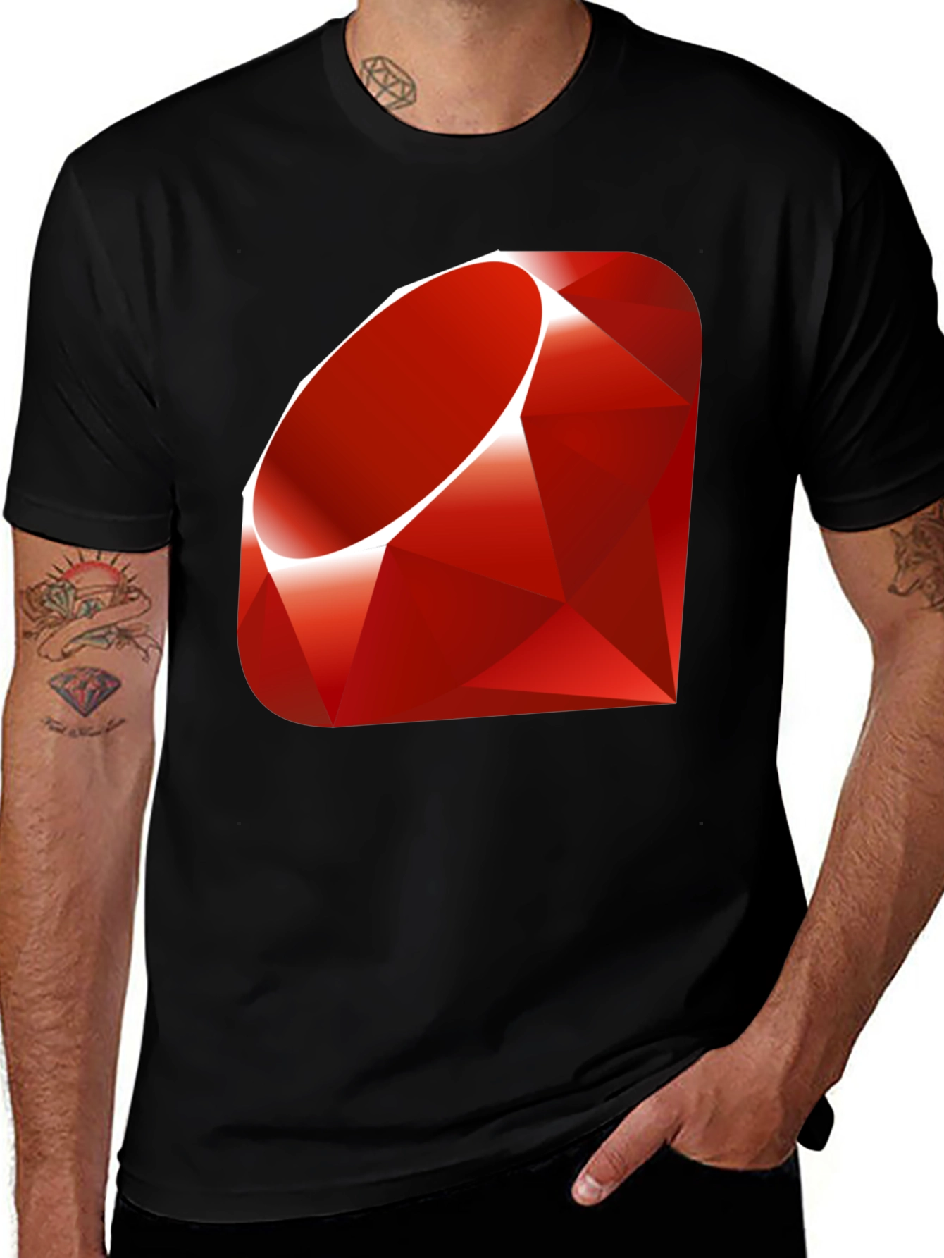 Ruby Gem Black T-Shirt - Programmer Coder Tee