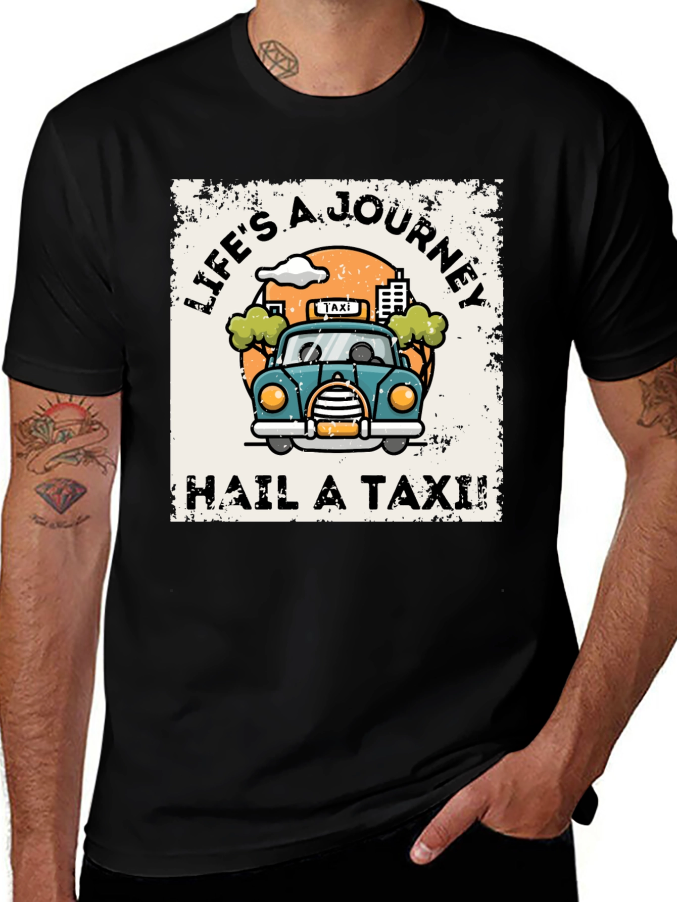 Variant 21 of Life's A Journey Taxi T-Shirt