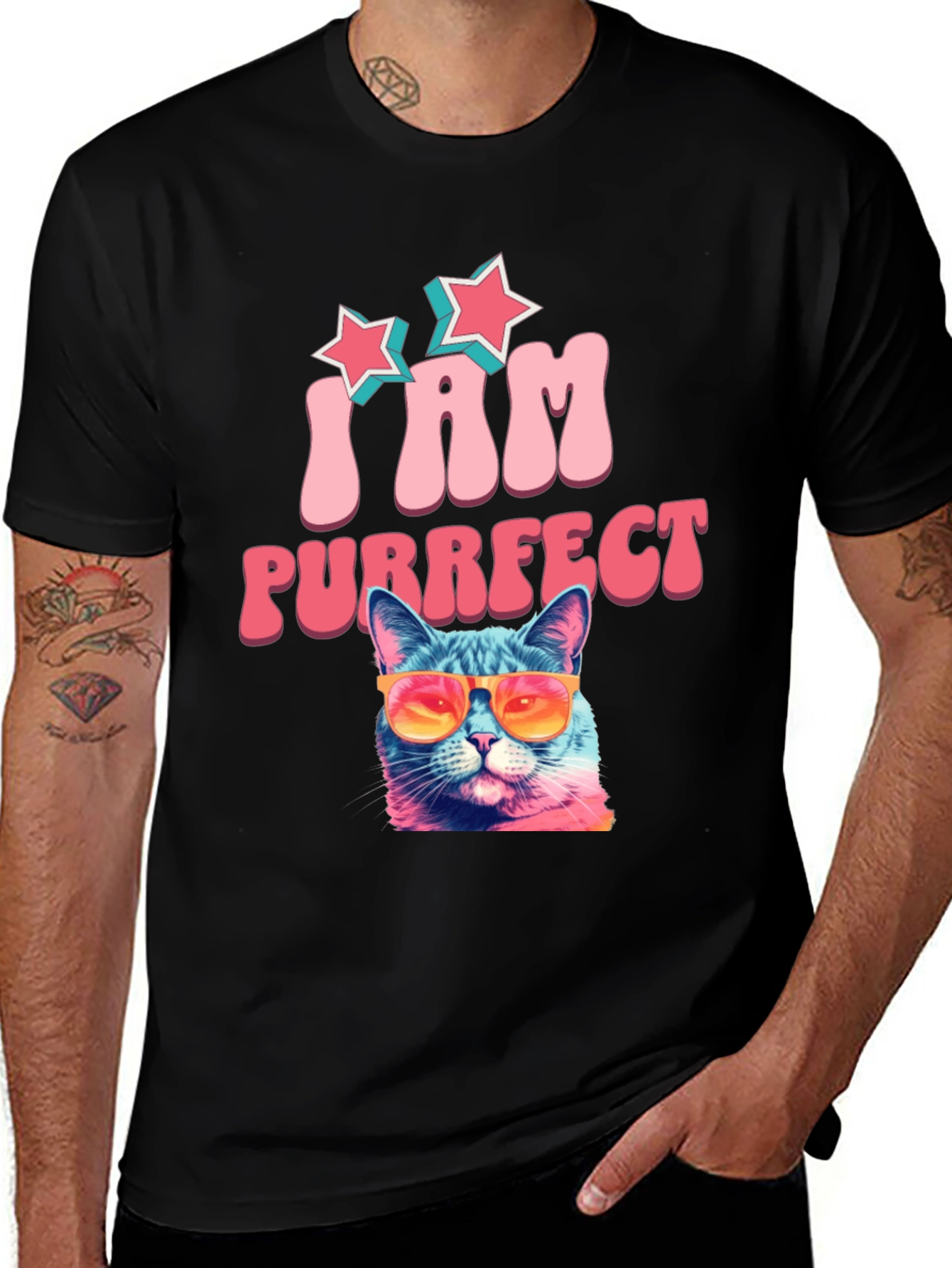 Variant 15 of I am Purrfect Cat T-Shirt - Cool Cat with Sunglasses