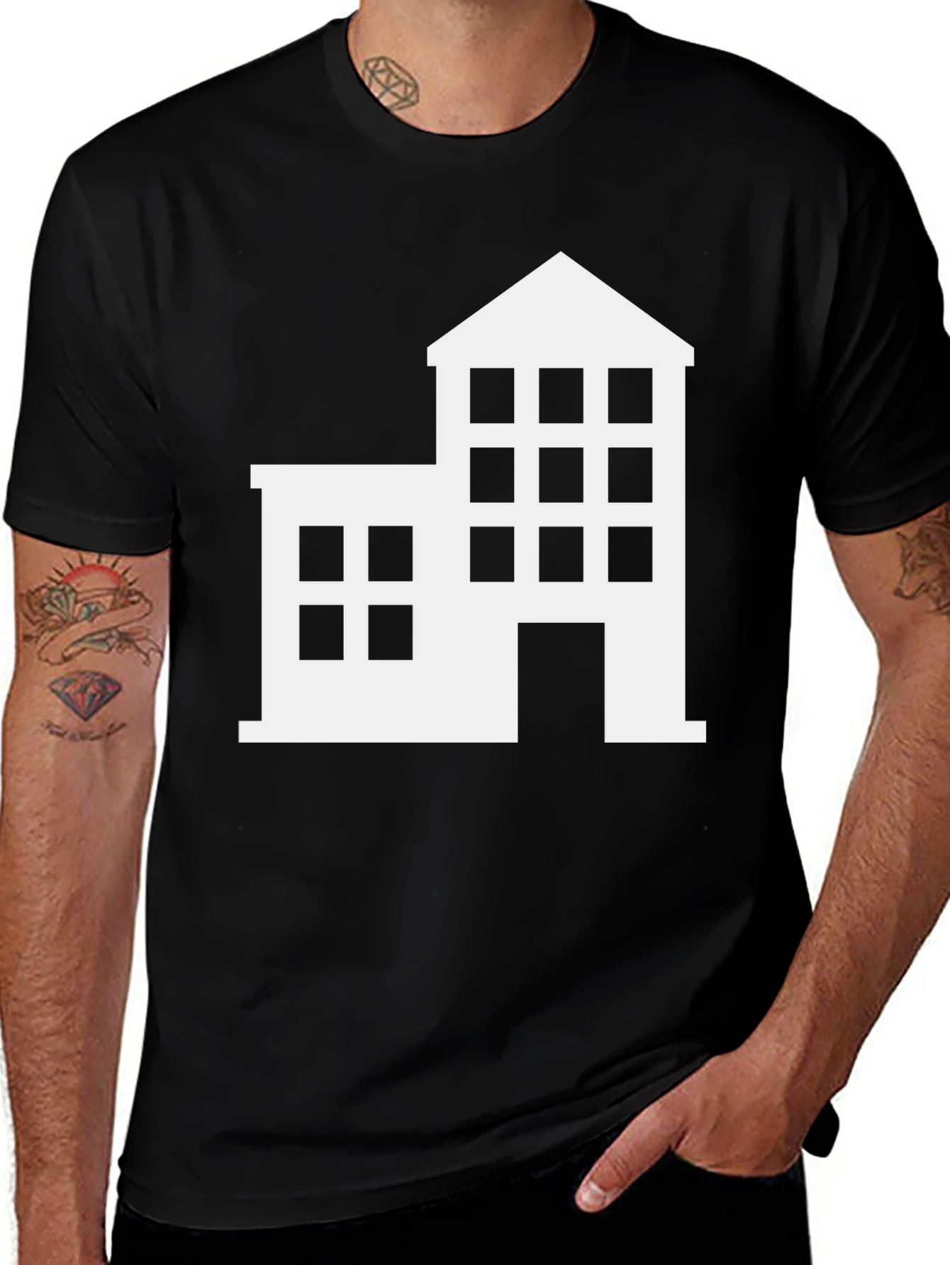 Variant 23 of Architect Building Black T-Shirt
