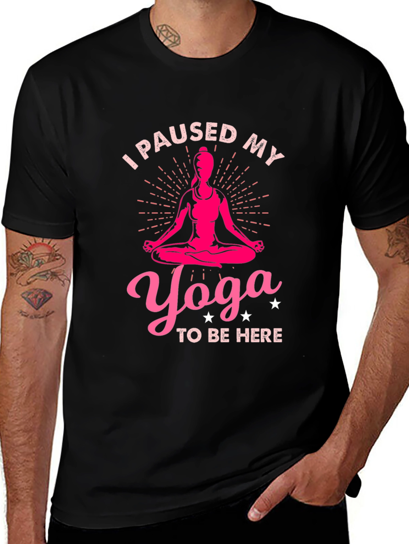 Variant 7 of Yoga Lover Tee: I Paused My Yoga Black T-Shirt